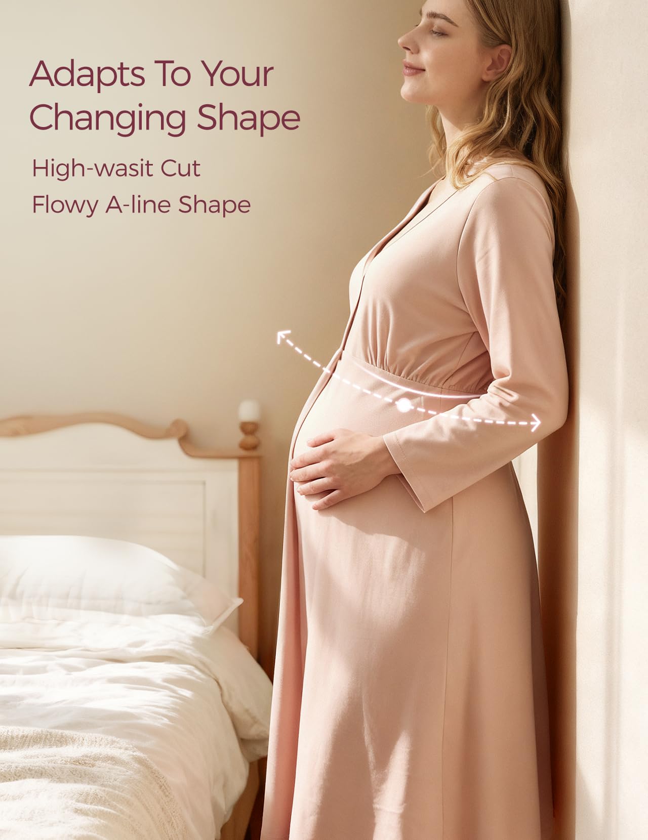 momcozy-nursing-maternity-nightgown-for-breastfeeding-labor-delivery-long-sleeve image 4