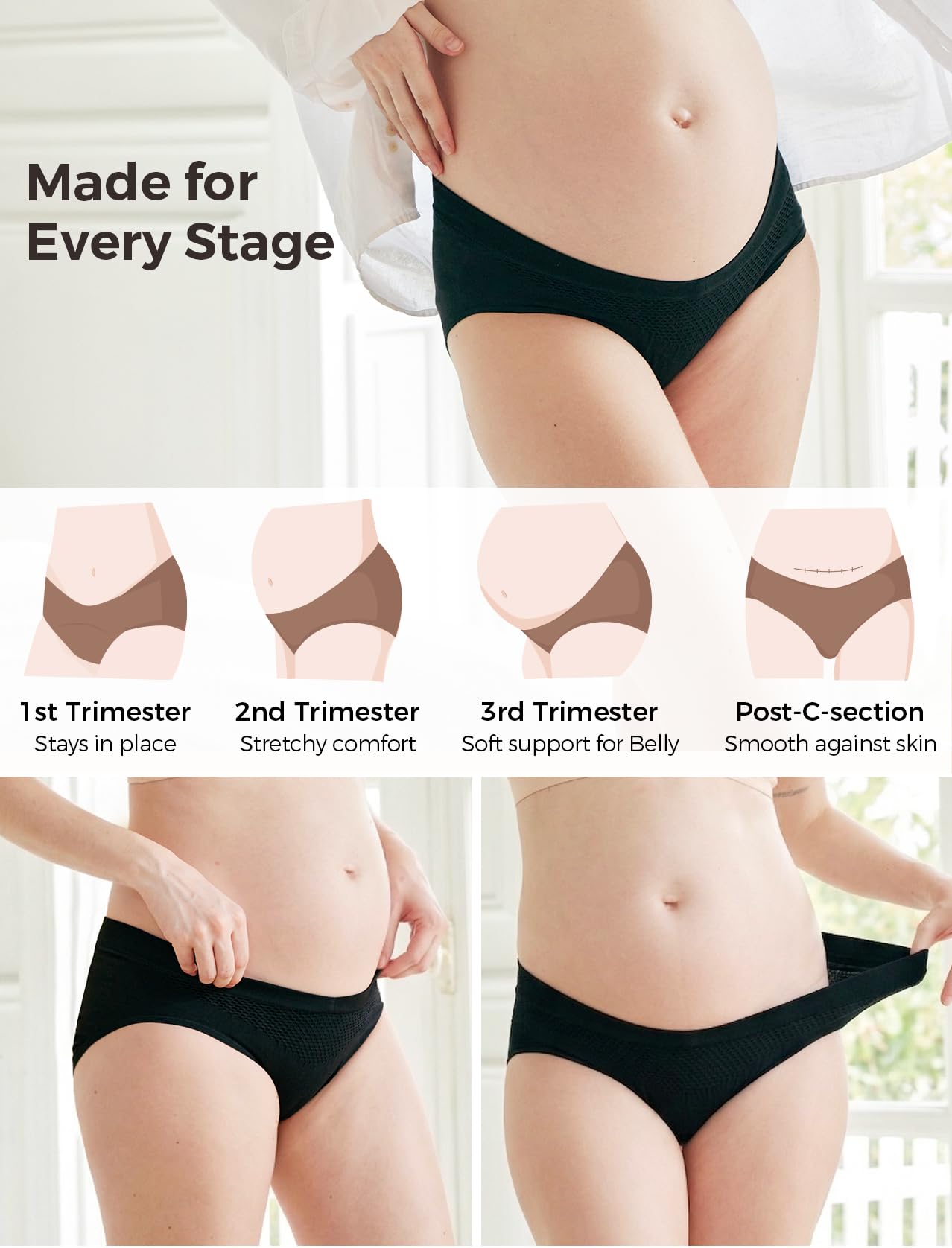 momcozy-maternity-underwear-v-front-seamless-maternity-panties-cotton-gusset-pre image 7