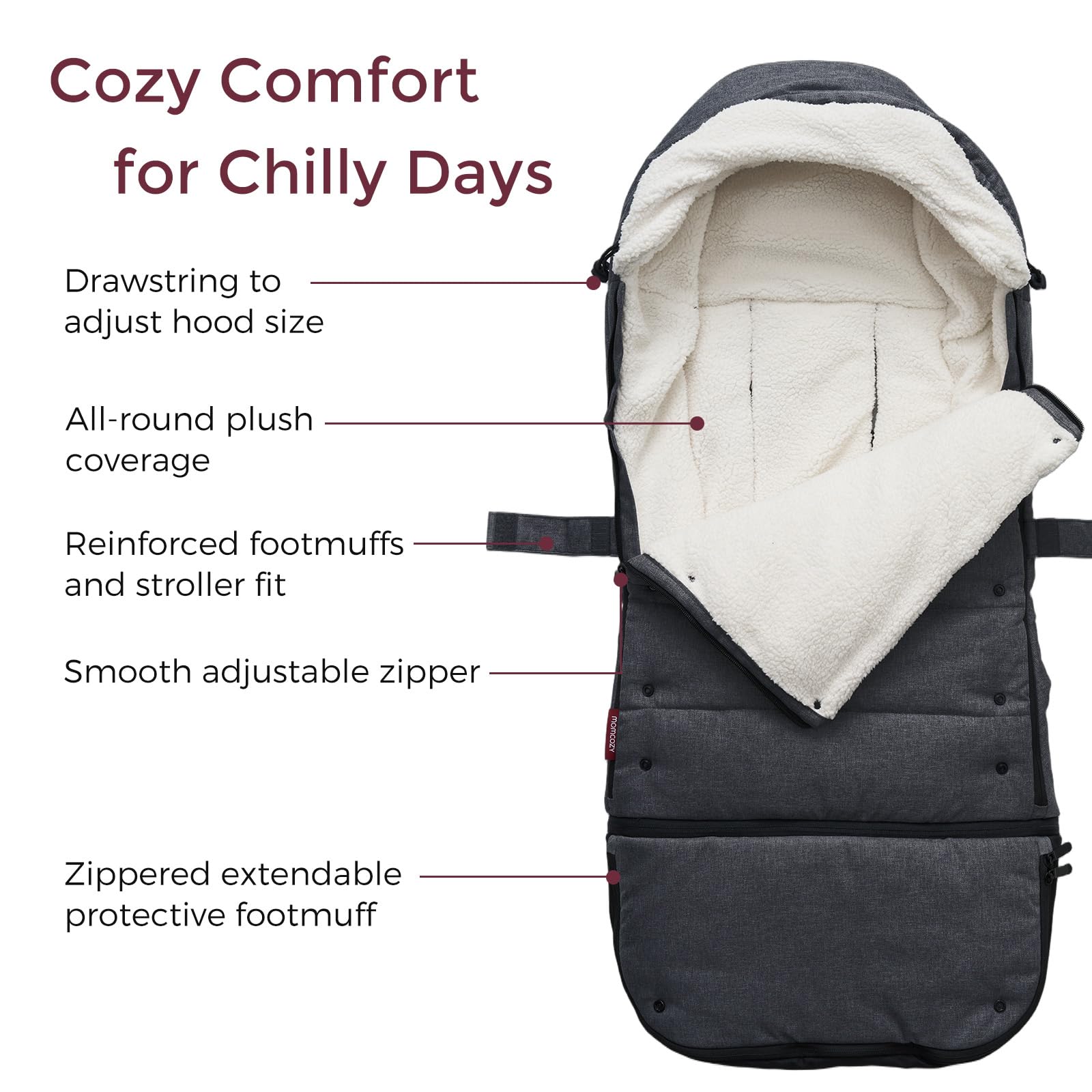momcozy-universal-stroller-footmuff-weather-proof-sleeping-bag-with-adjustable-f image 3