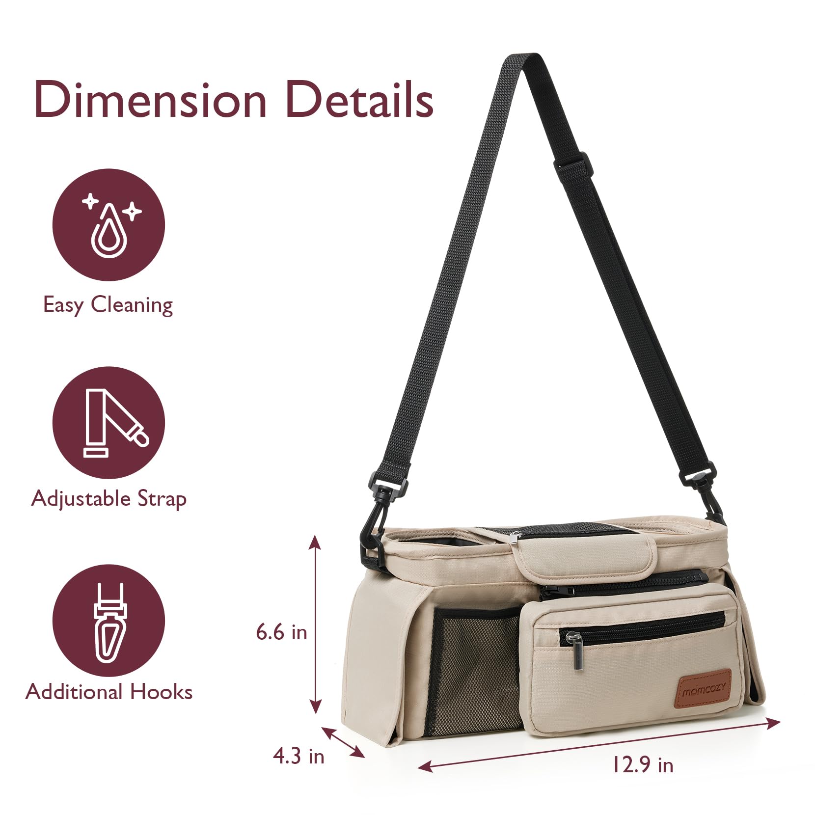 momcozy-universal-stroller-organizer-with-2-insulated-cup-holders-detachable-zip image 7