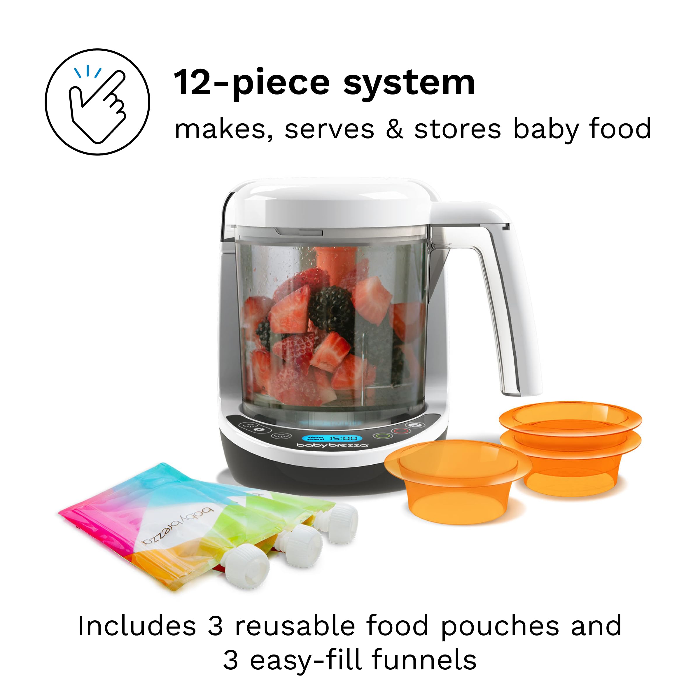 baby-brezza-one-step-baby-food-maker-deluxe-automatic-steamer-blender-with-3-pou image 7
