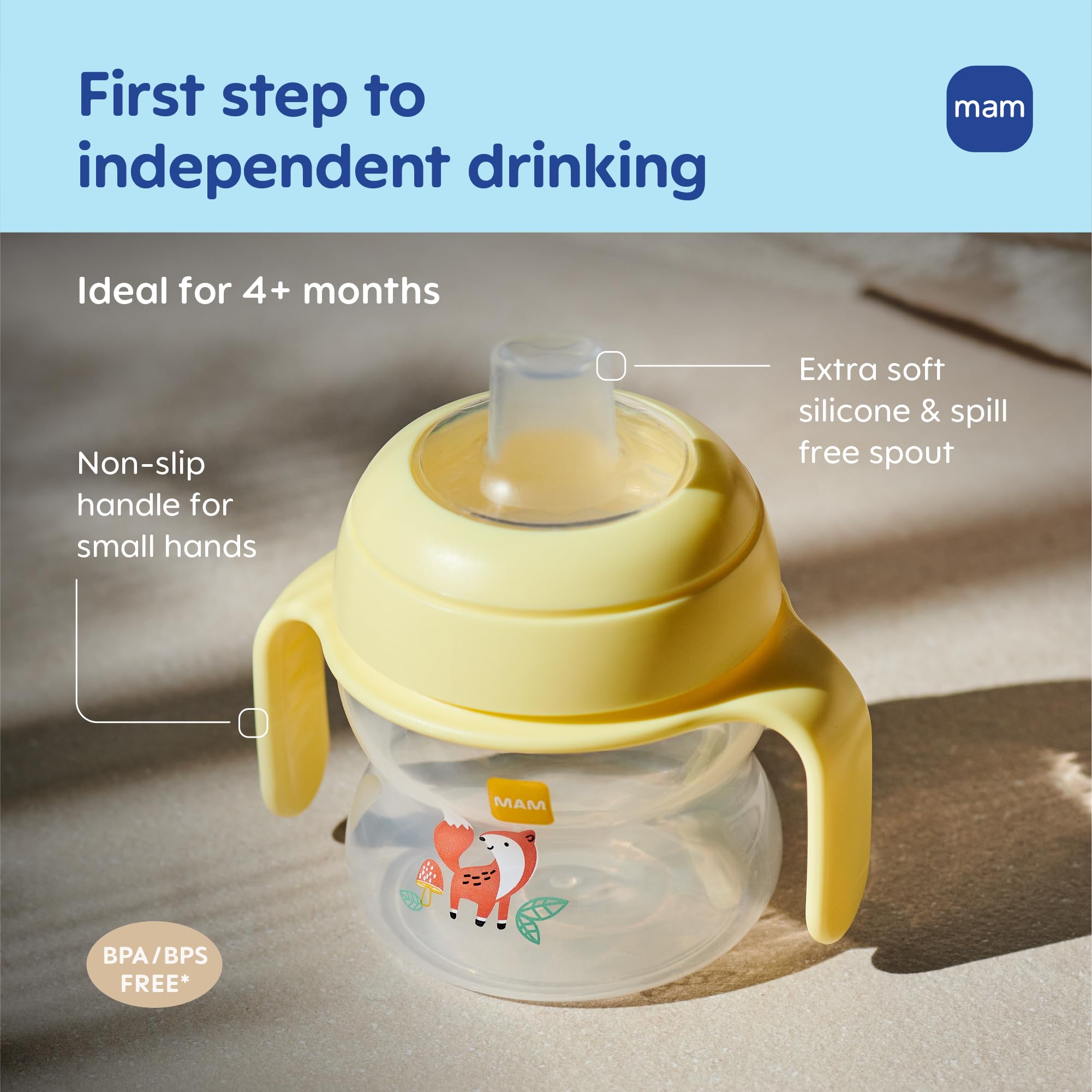 mam-5oz-starter-sippy-cup-extra-soft-spill-free-spout-4-months-single-blue image 2