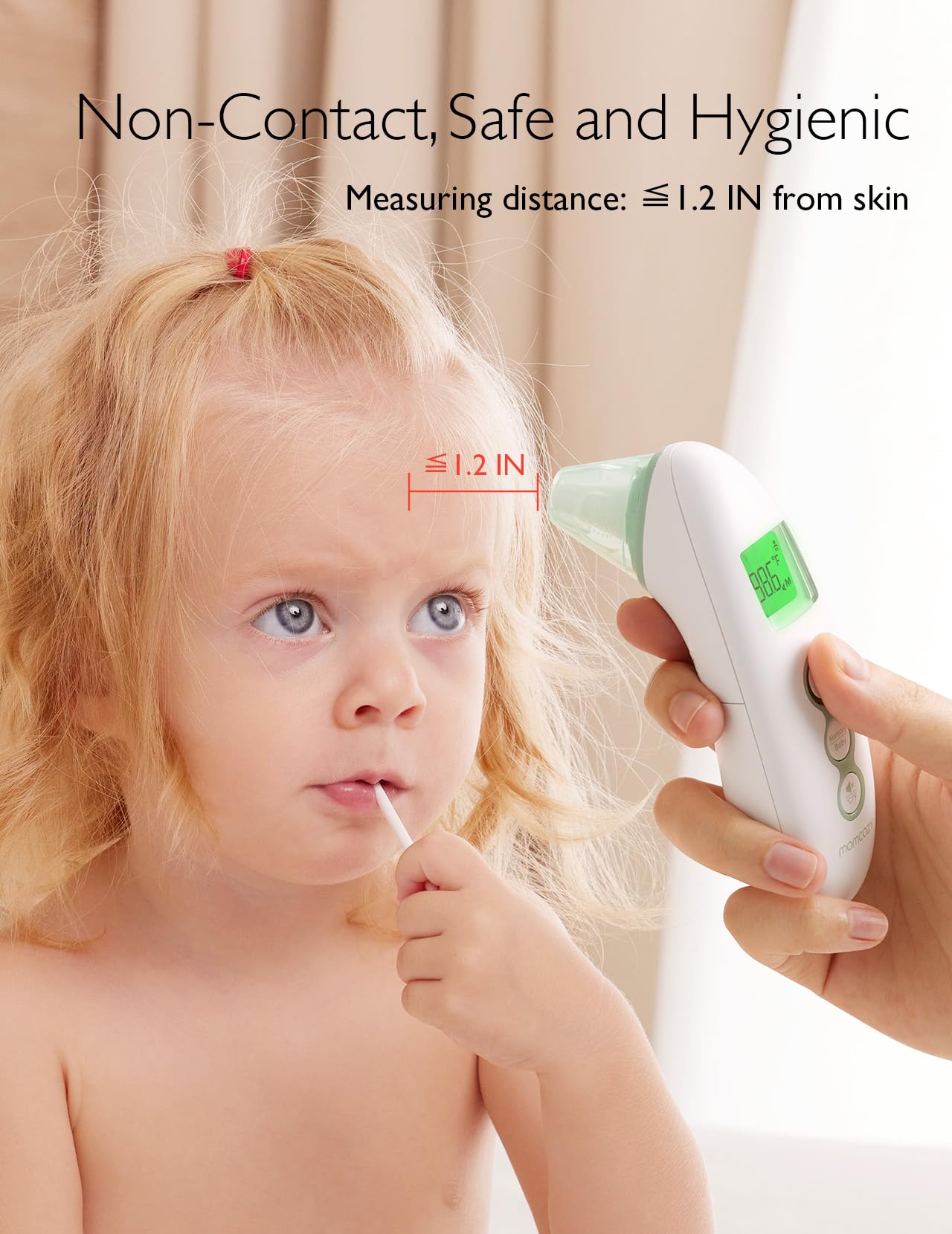 momcozy-non-contact-infrared-thermometer-for-forehead-and-ear-digital-with-child image 2