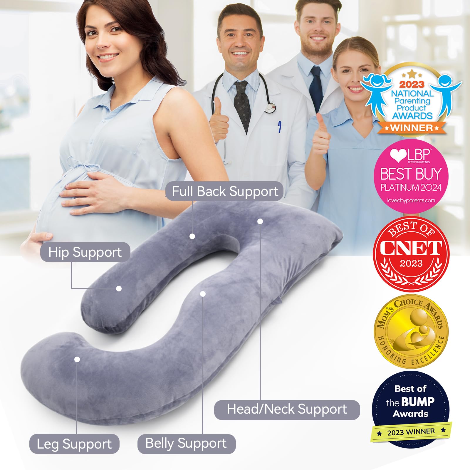 momcozy-pregnancy-knee-pillow-for-side-sleepers-memory-foam-leg-hip-alignment-pi image 2