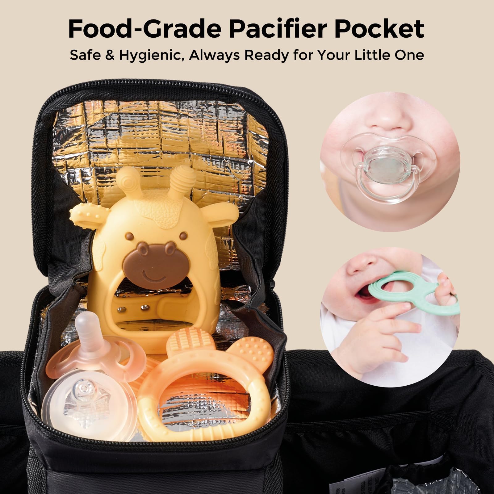 momcozy-extra-large-stroller-organizer-max-with-food-grade-pacifier-teether-bag- image 3