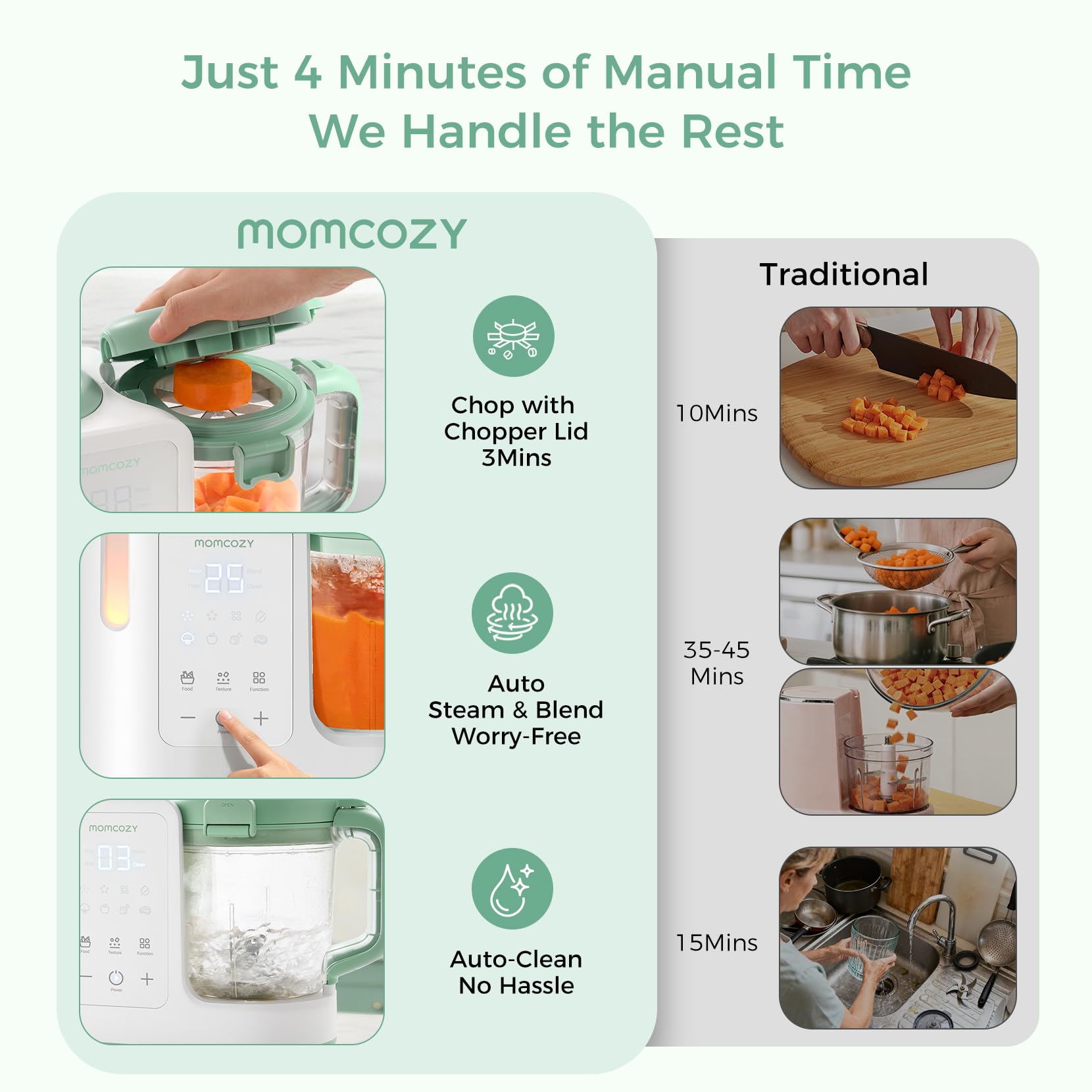 momcozy-automeal-baby-food-maker-one-step-steam-blend-15oz-cup-6-blade-self-clea image 3