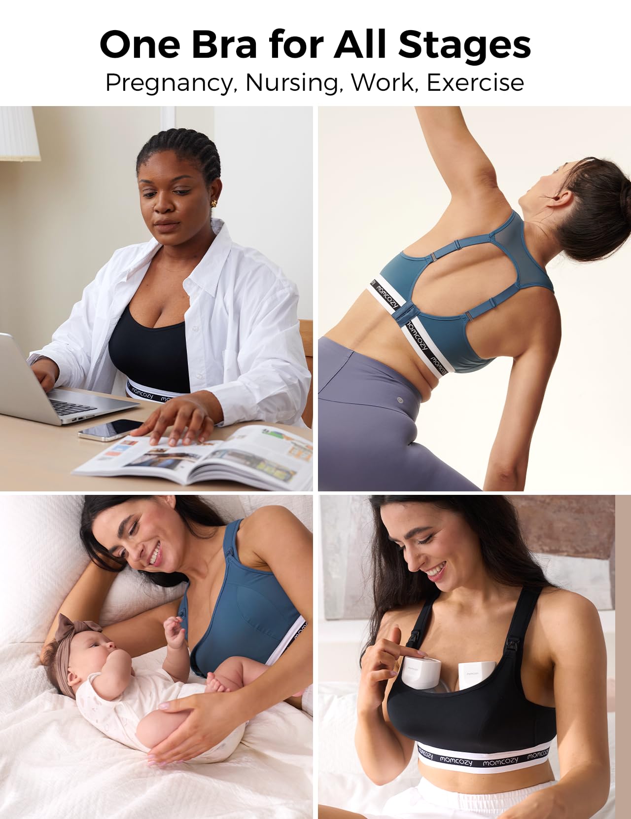 momcozy-nursing-bras-for-breastfeeding-fb011-low-impact-sports-bra-padded-wirele image 6