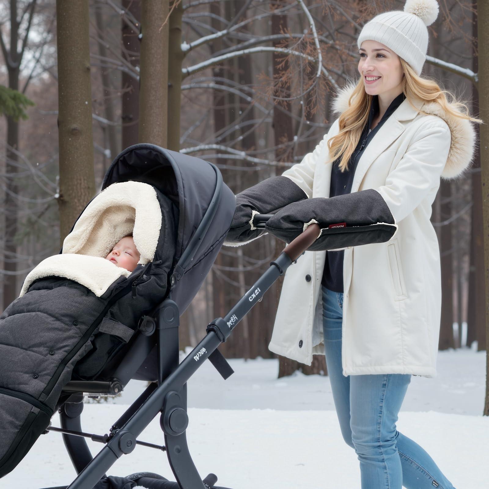 momcozy-stroller-gloves-warmmuffs-universal-fit-waterproof-adjustable-hand-muffs image 6