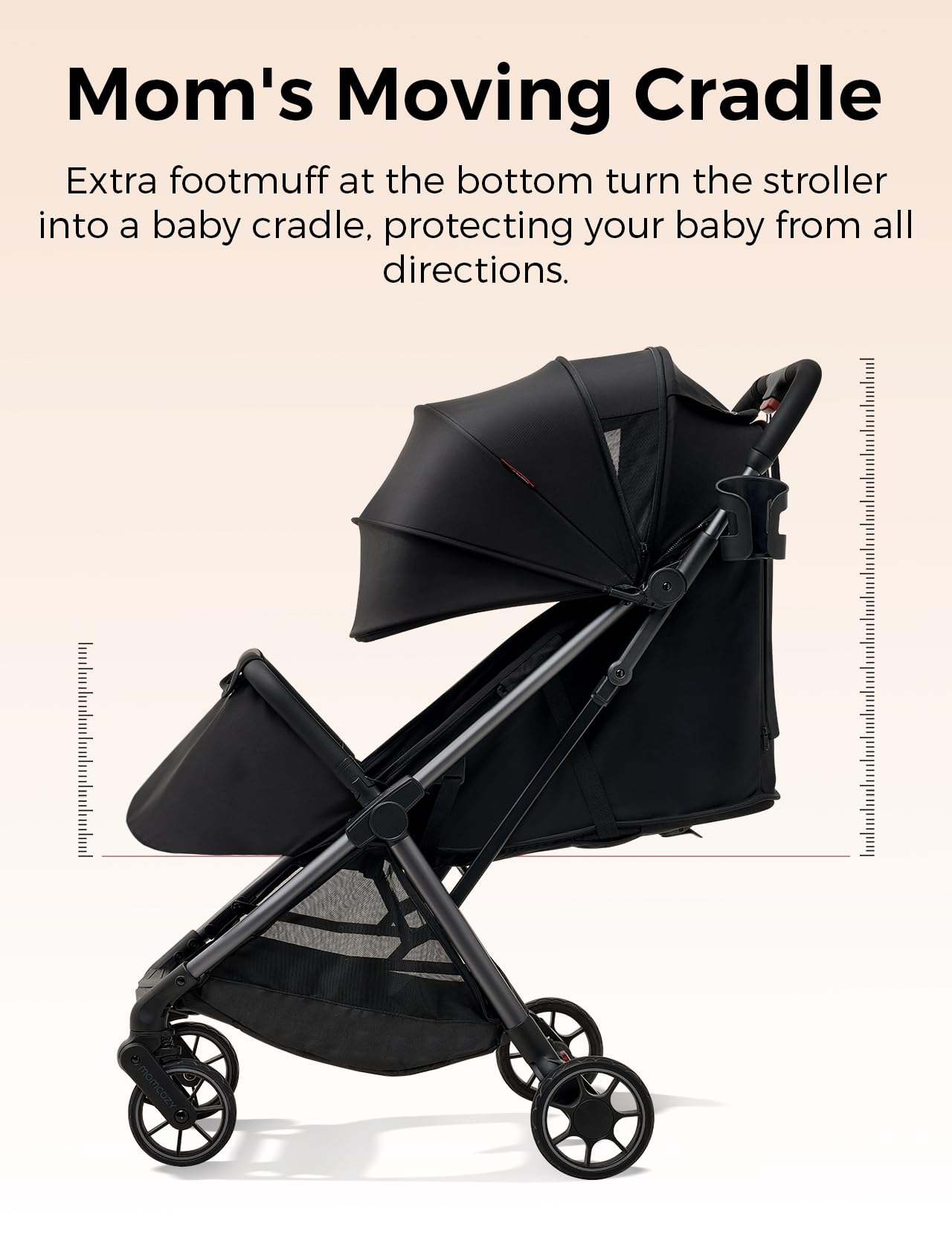 momcozy-clickgo-lightweight-travel-stroller-airline-approved-one-click-fold image 3