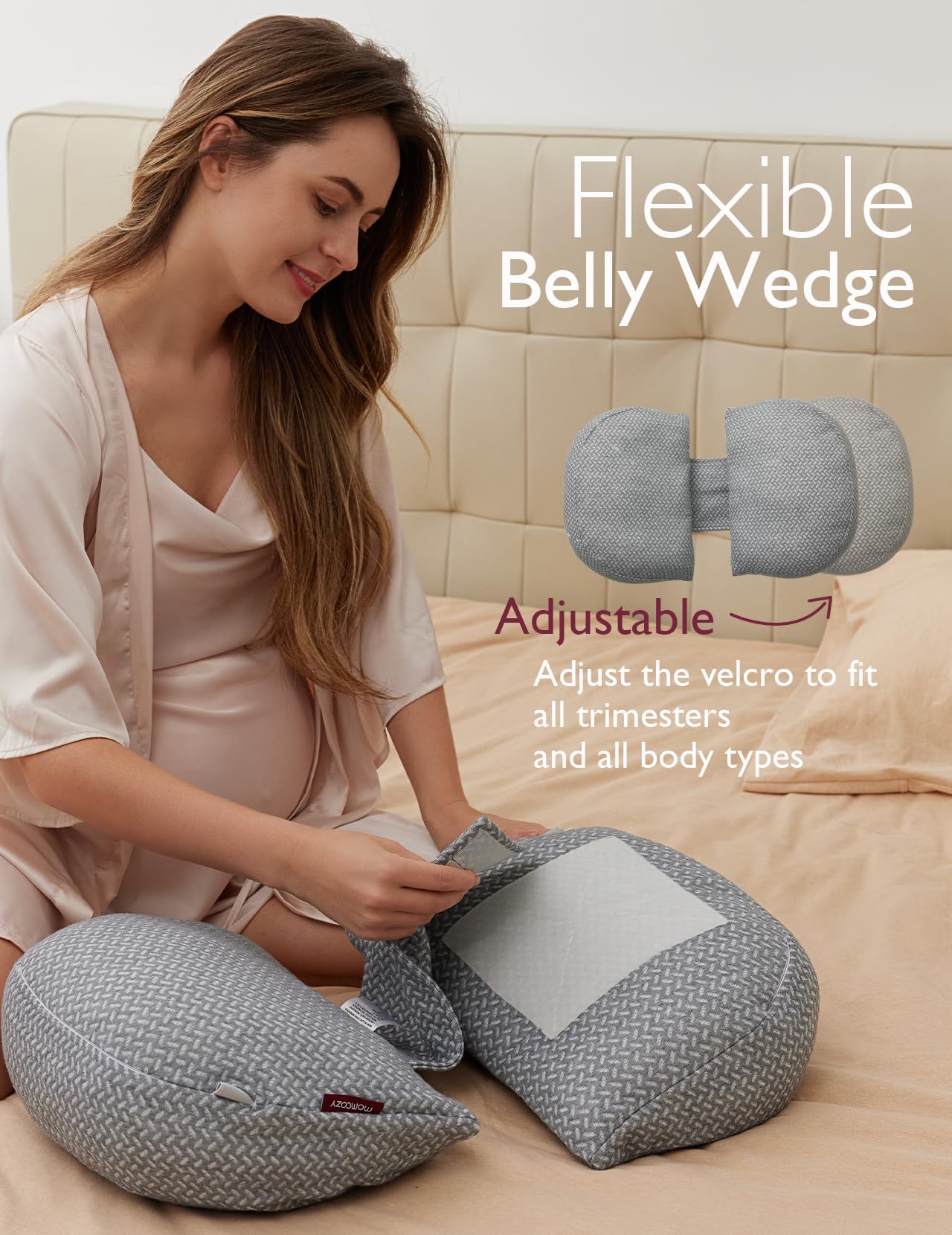 momcozy-w-shaped-pregnancy-pillow-knee-pillow-for-side-sleepers image 2