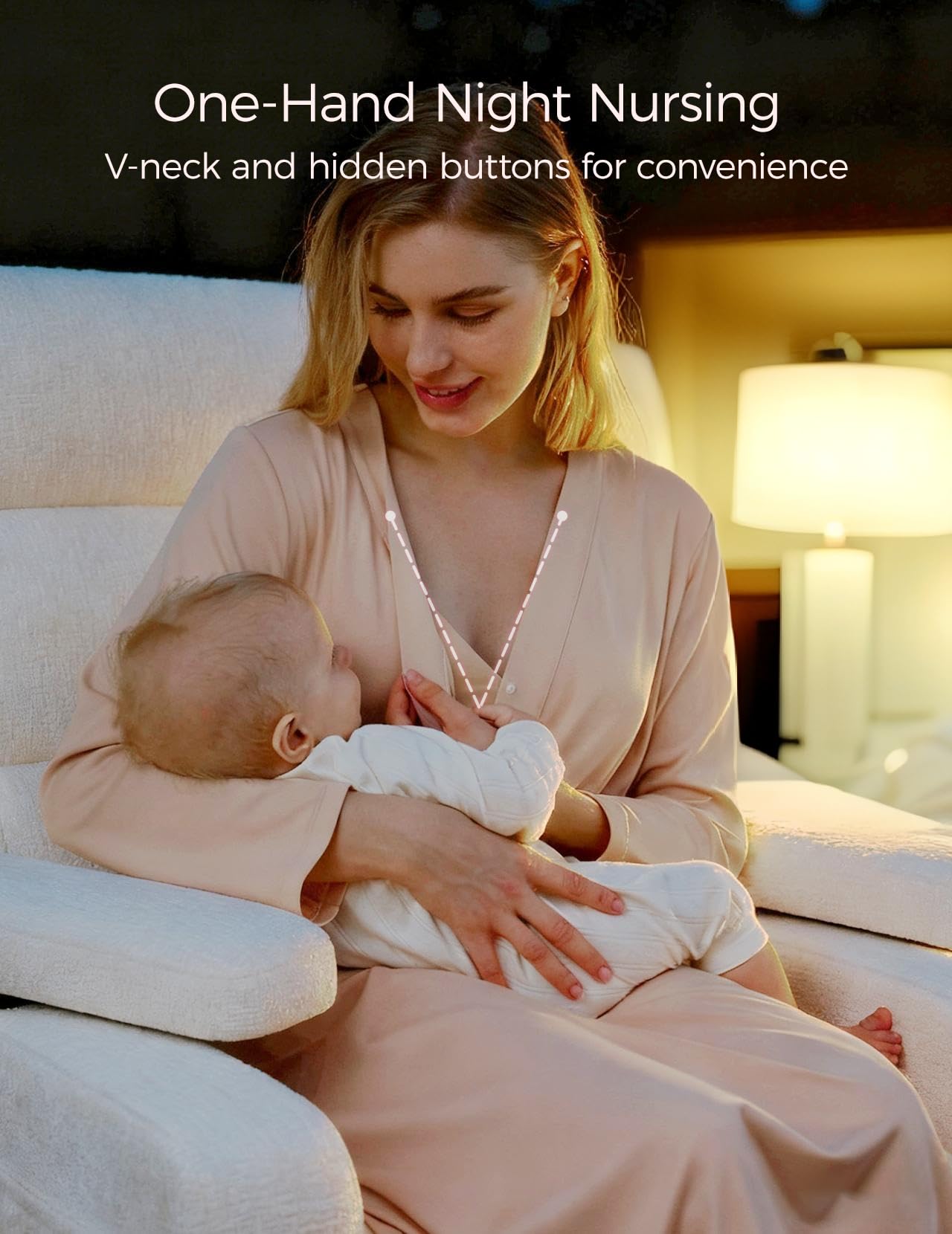 momcozy-nursing-maternity-nightgown-for-breastfeeding-labor-delivery-long-sleeve image 3