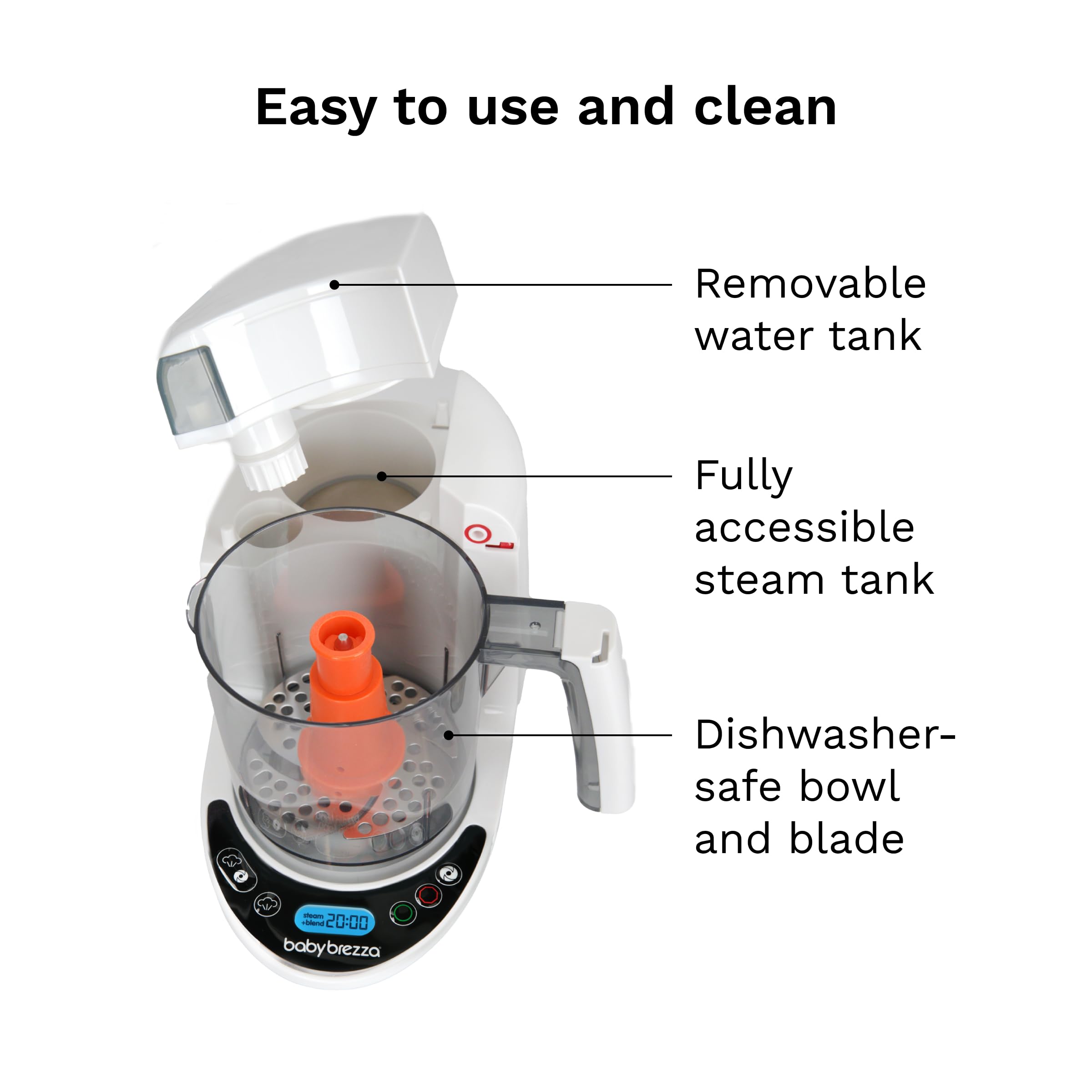baby-brezza-one-step-baby-food-maker-deluxe-automatic-steamer-blender-with-3-pou image 6