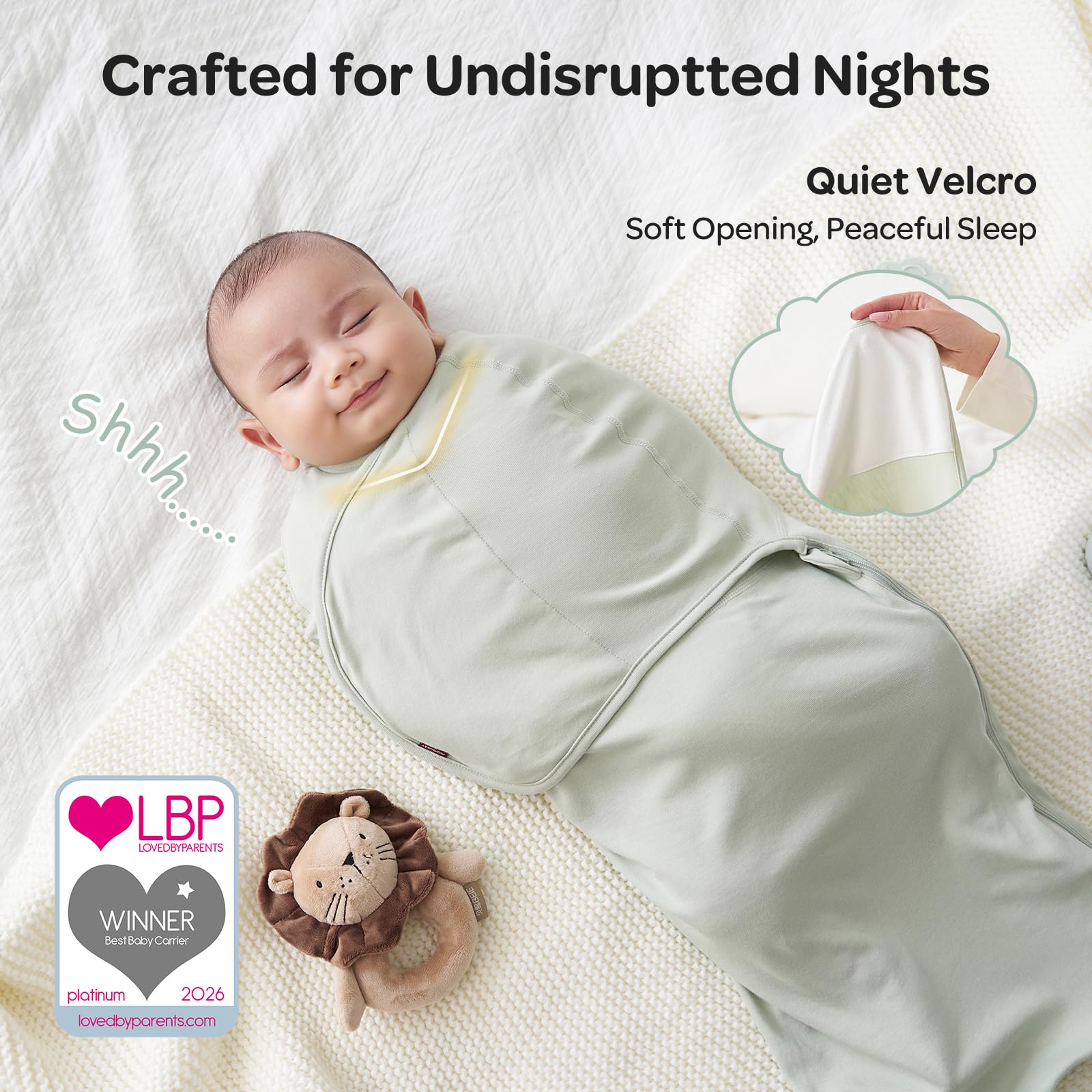 momcozy-anti-startle-swaddle-for-newborns-0-3-months-quiet-velcro-zip-sleep-sack image 3