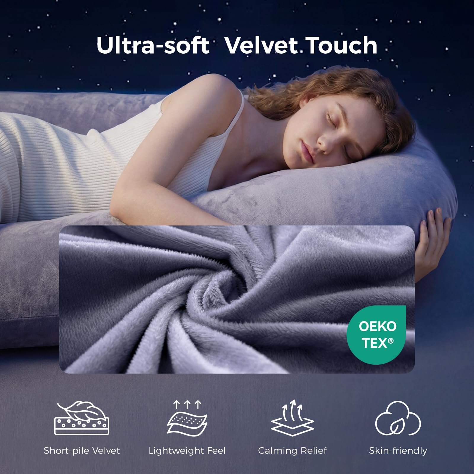 momcozy-u-shaped-full-body-maternity-pillow-for-pregnancy-57-inch-grey image 4