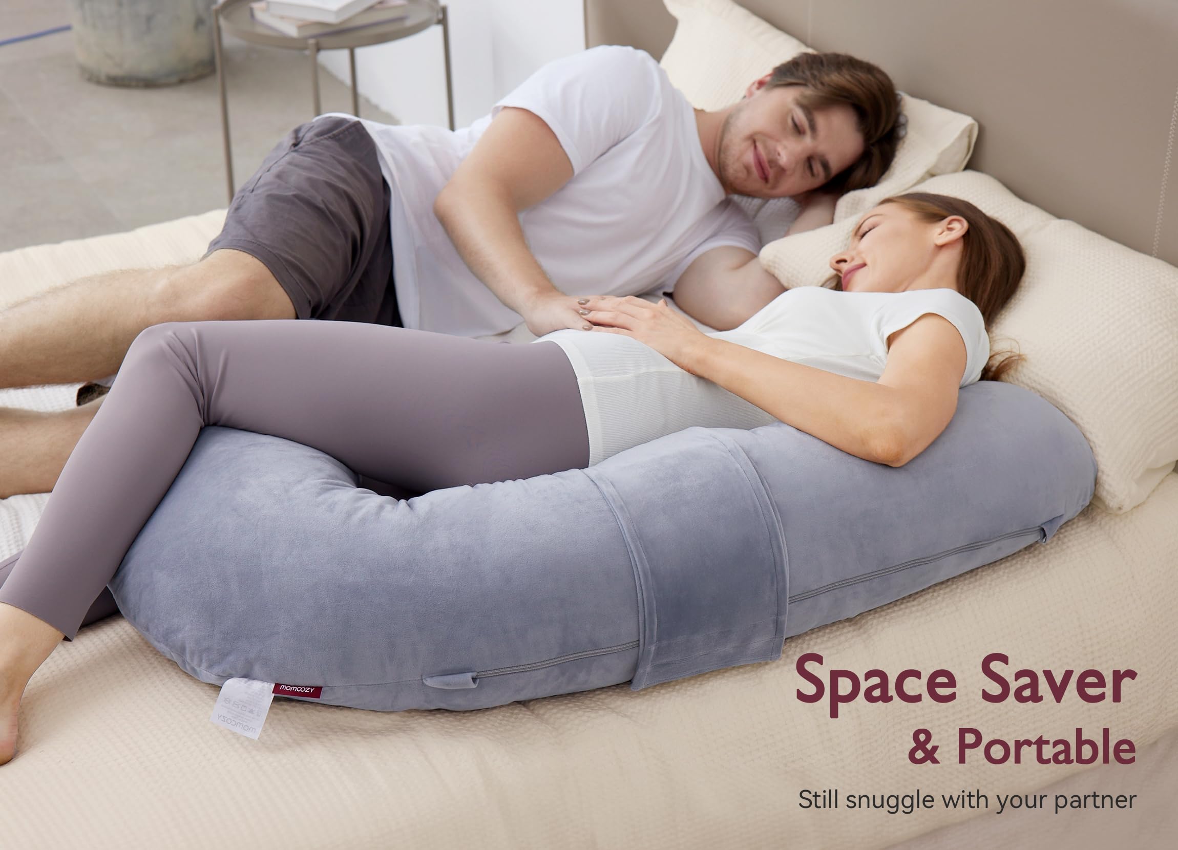 momcozy-original-f-shape-maternity-pillow-with-adjustable-wedge-full-body-suppor image 6
