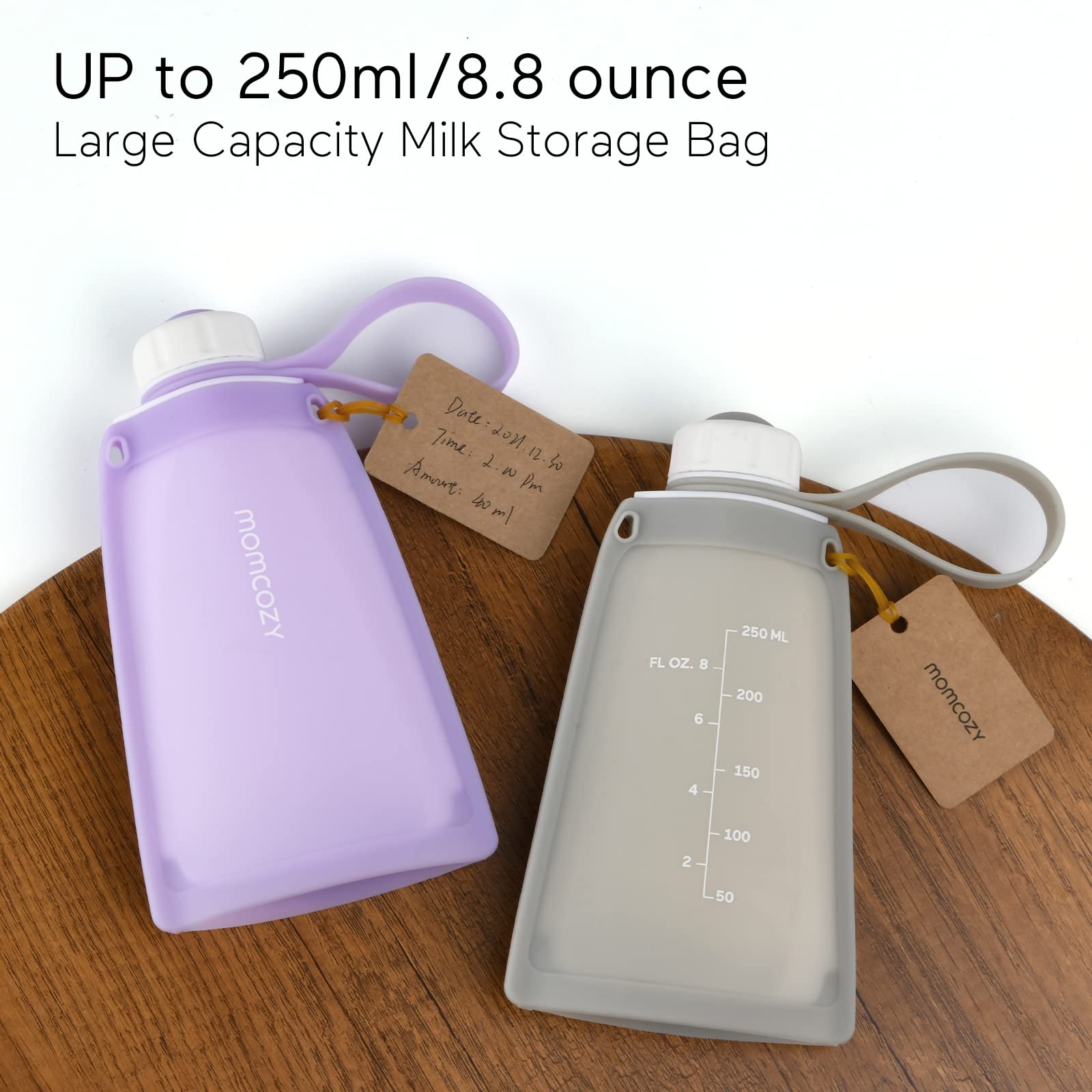 momcozy-silicone-breastmilk-storage-bags-reusable-8-5oz-5-pack-leak-proof-bpa-fr image 7