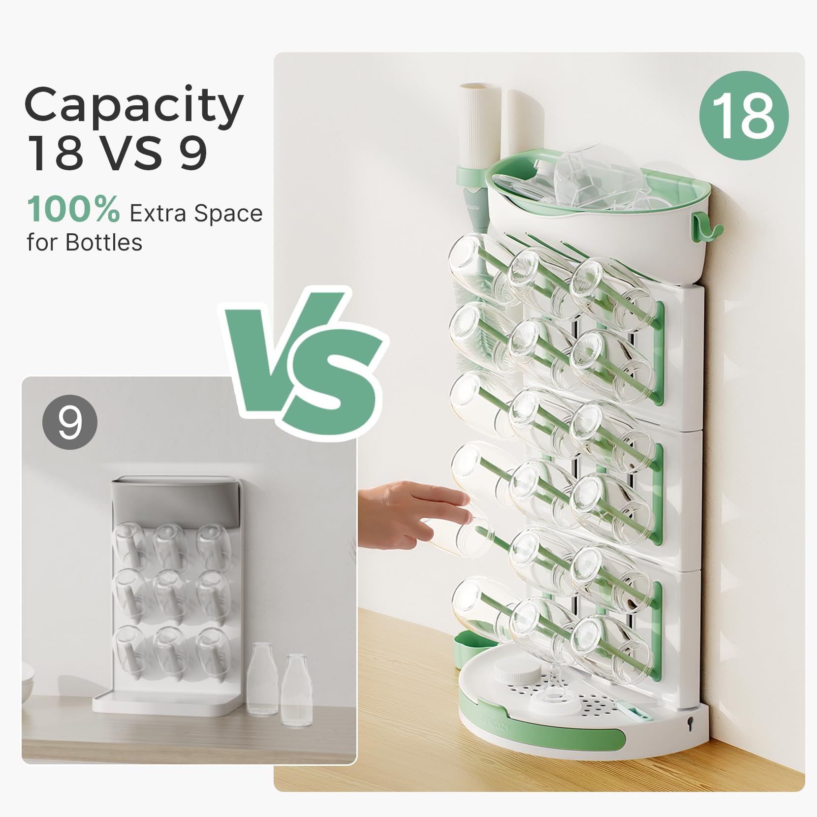 momcozy-baby-bottle-drying-rack-space-saving-vertical-stand-for-18-bottles-with- image 3
