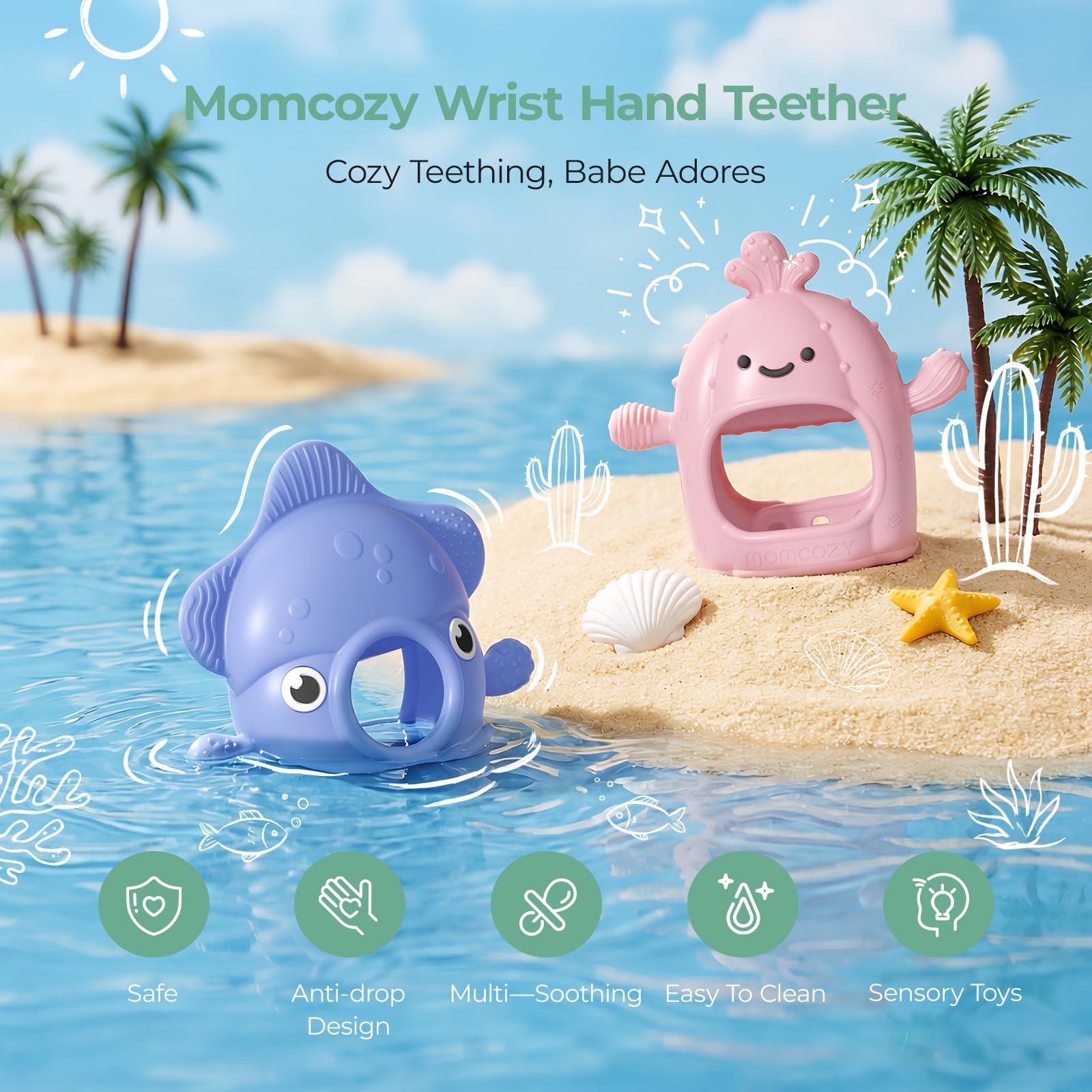 momcozy-baby-teething-mitten-food-grade-silicone-adjustable-wristband-3d-contact image 2