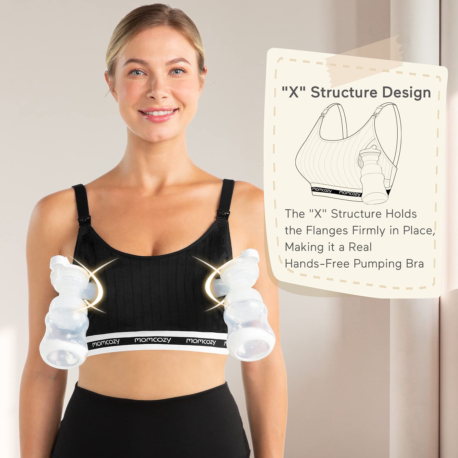 momcozy-seamless-pumping-bra-hands-free-comfortable-nursing-pumping-bra-large-bl image 3
