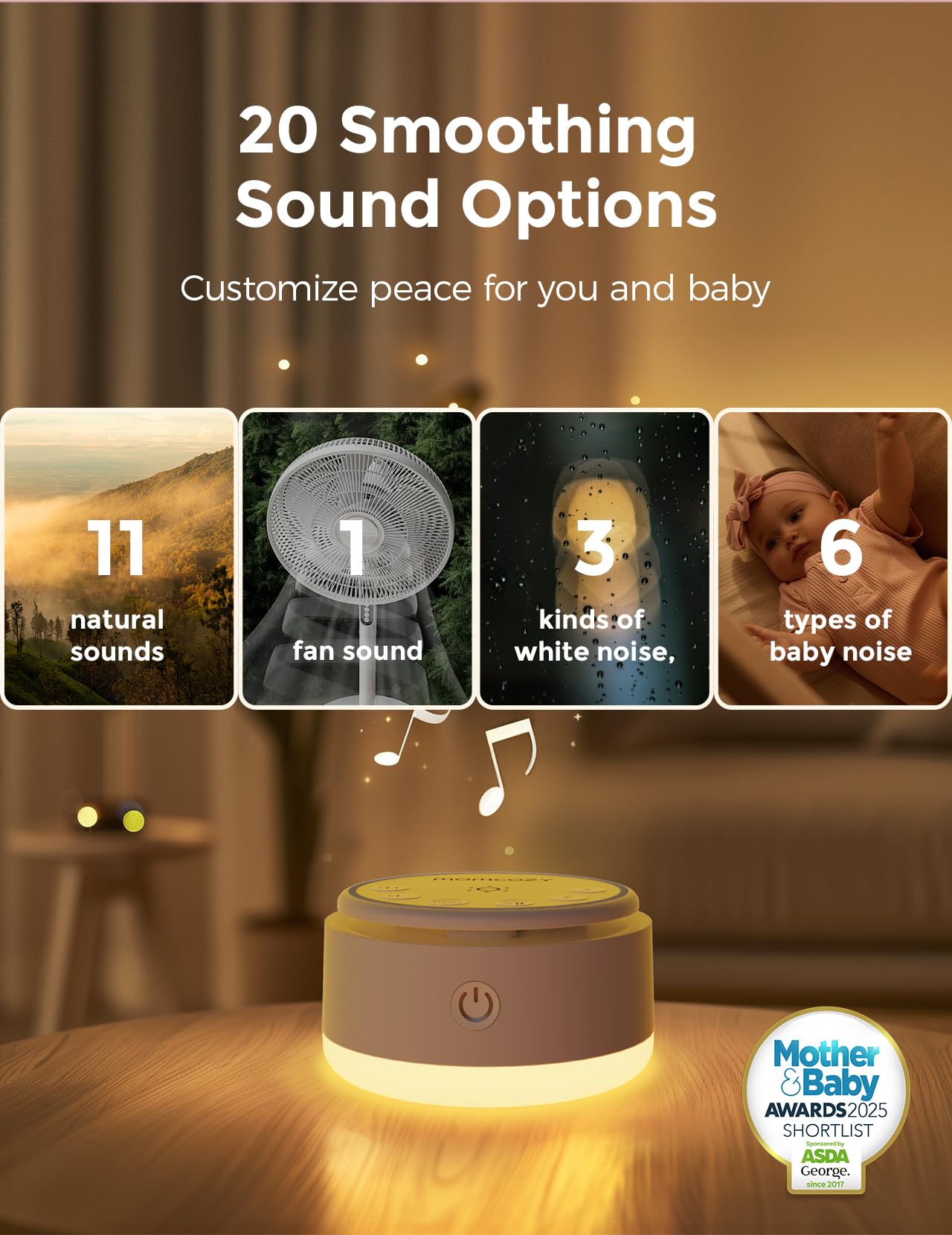 momcozy-sound-machine-with-touch-lamp-20-soothing-sounds-white-noise-portable-ti image 3