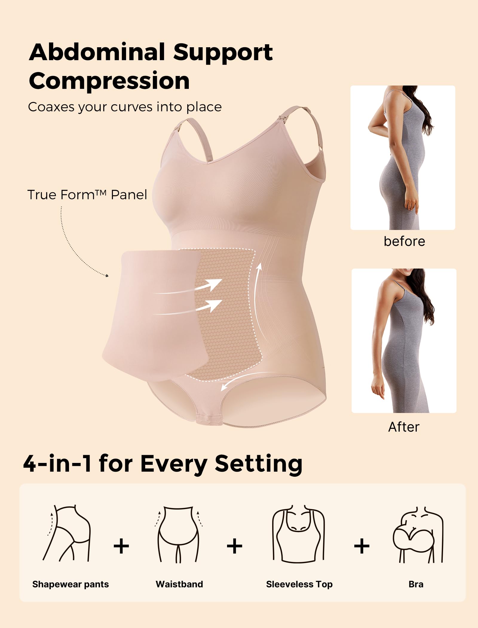 momcozy-shapewear-bodysuit-for-women-tummy-control-built-in-padded-seamless-slim image 3