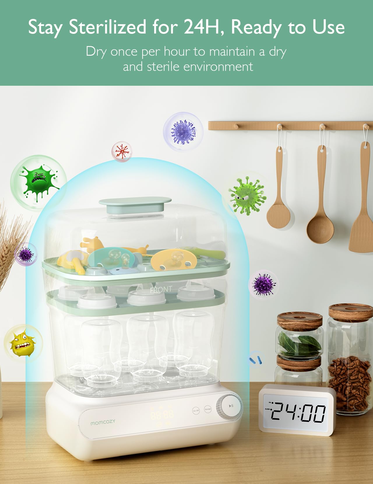 momcozy-3-layer-large-bottle-sterilizer-and-dryer-fast-steam-sterilization-24-ho image 6