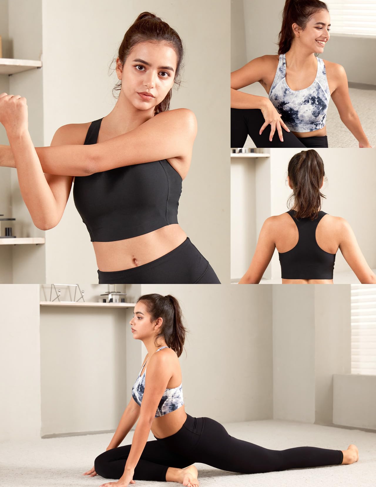 momcozy-sports-bra-for-women-low-impact-longline-wireless-racerback-workout-bra- image 6