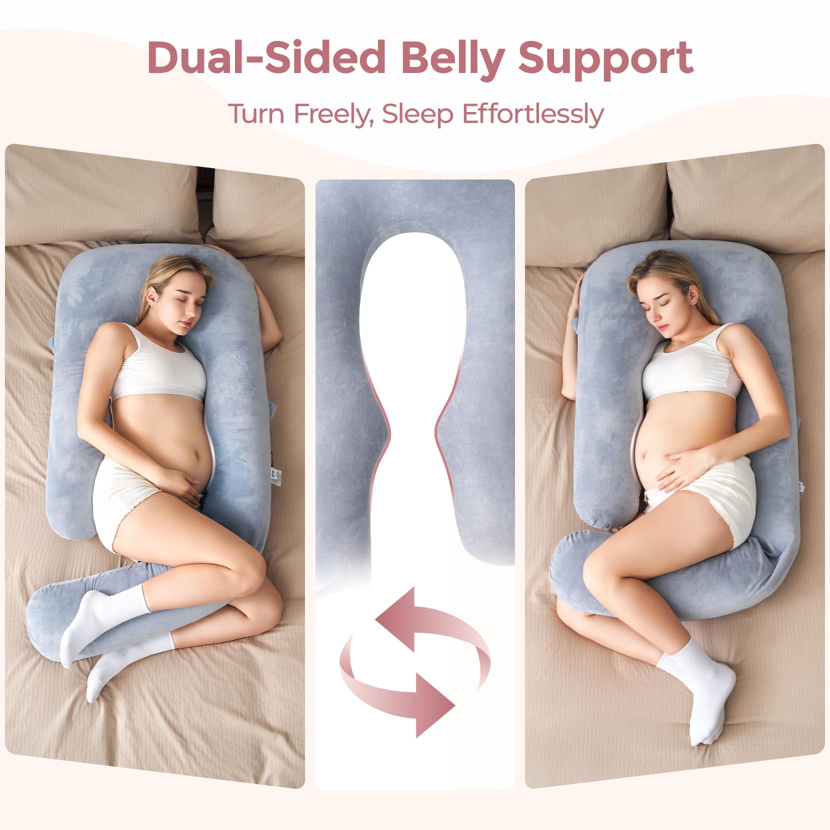 momcozy-dreamlign-u-pro-maternity-pillow-with-adjustable-leg-pillow-full-body-su image 5