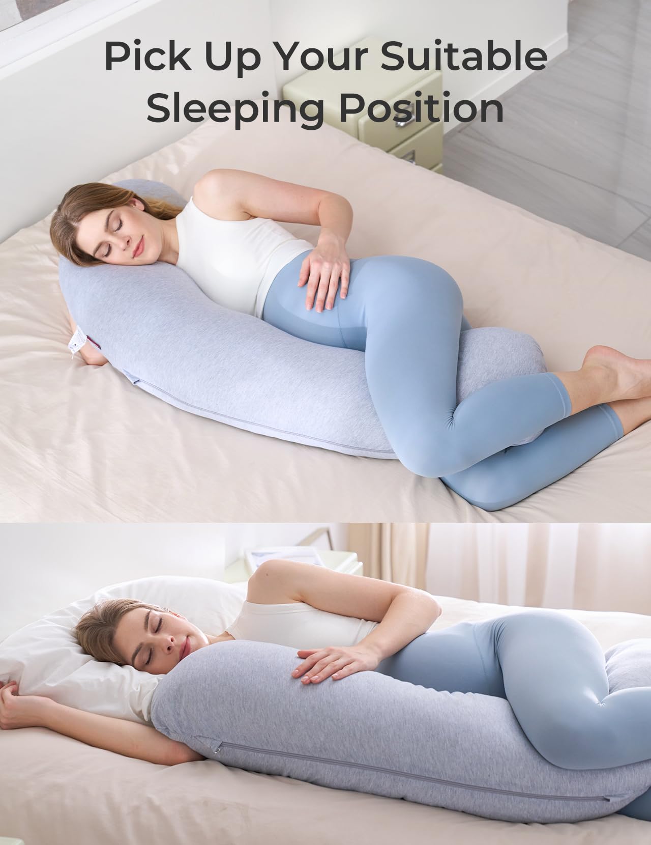 momcozy-j-shaped-maternity-body-pillow-for-side-sleeping-soft-jersey-cover-adjus image 8