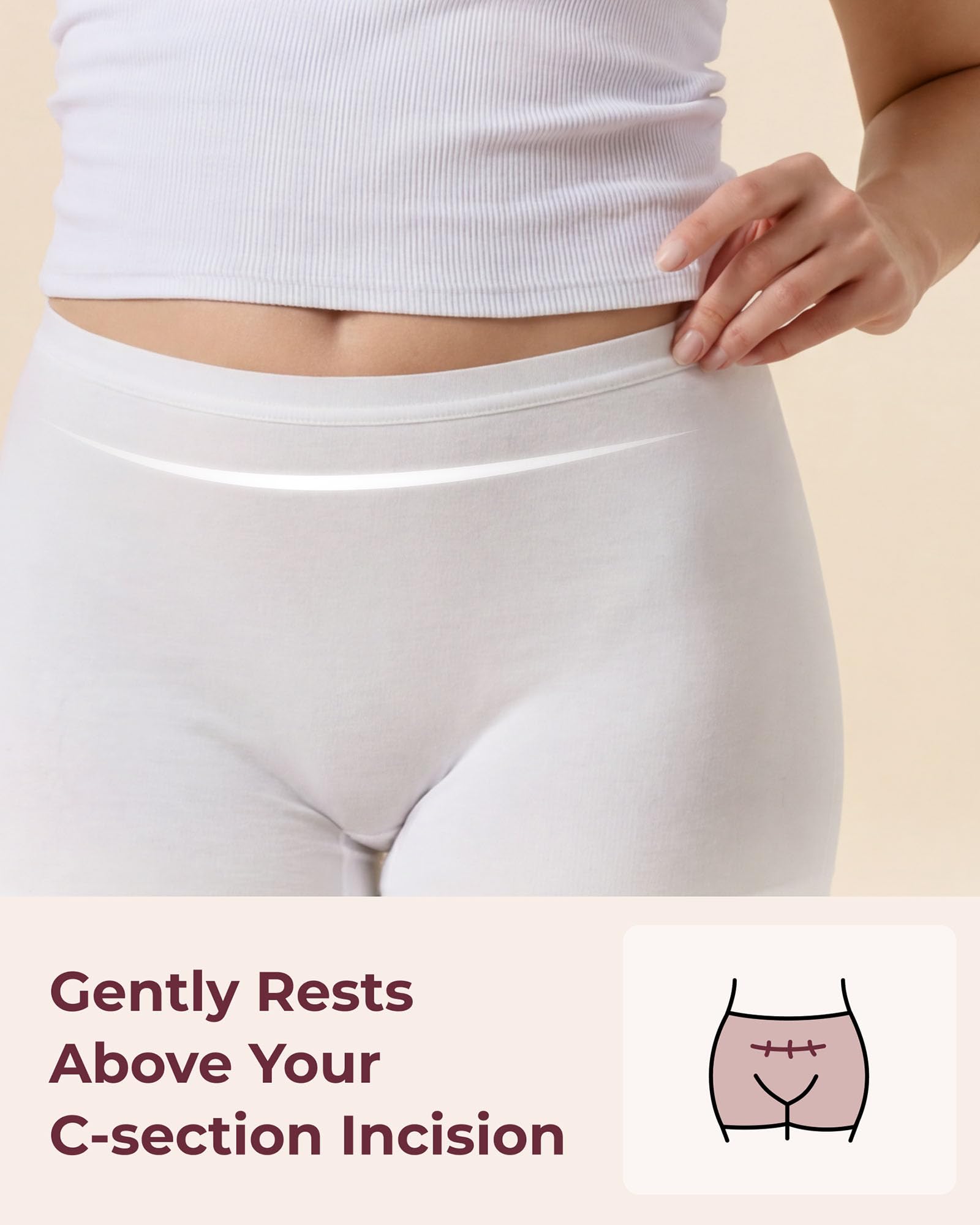 momcozy-7-pack-100-cotton-postpartum-underwear-for-women-breathable-mid-high-wai image 2