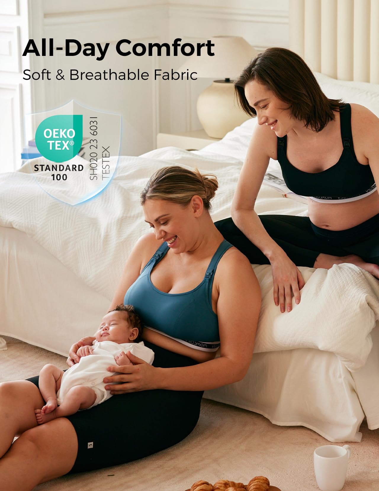 momcozy-nursing-bras-for-breastfeeding-fb011-low-impact-sports-bra-padded-wirele image 3