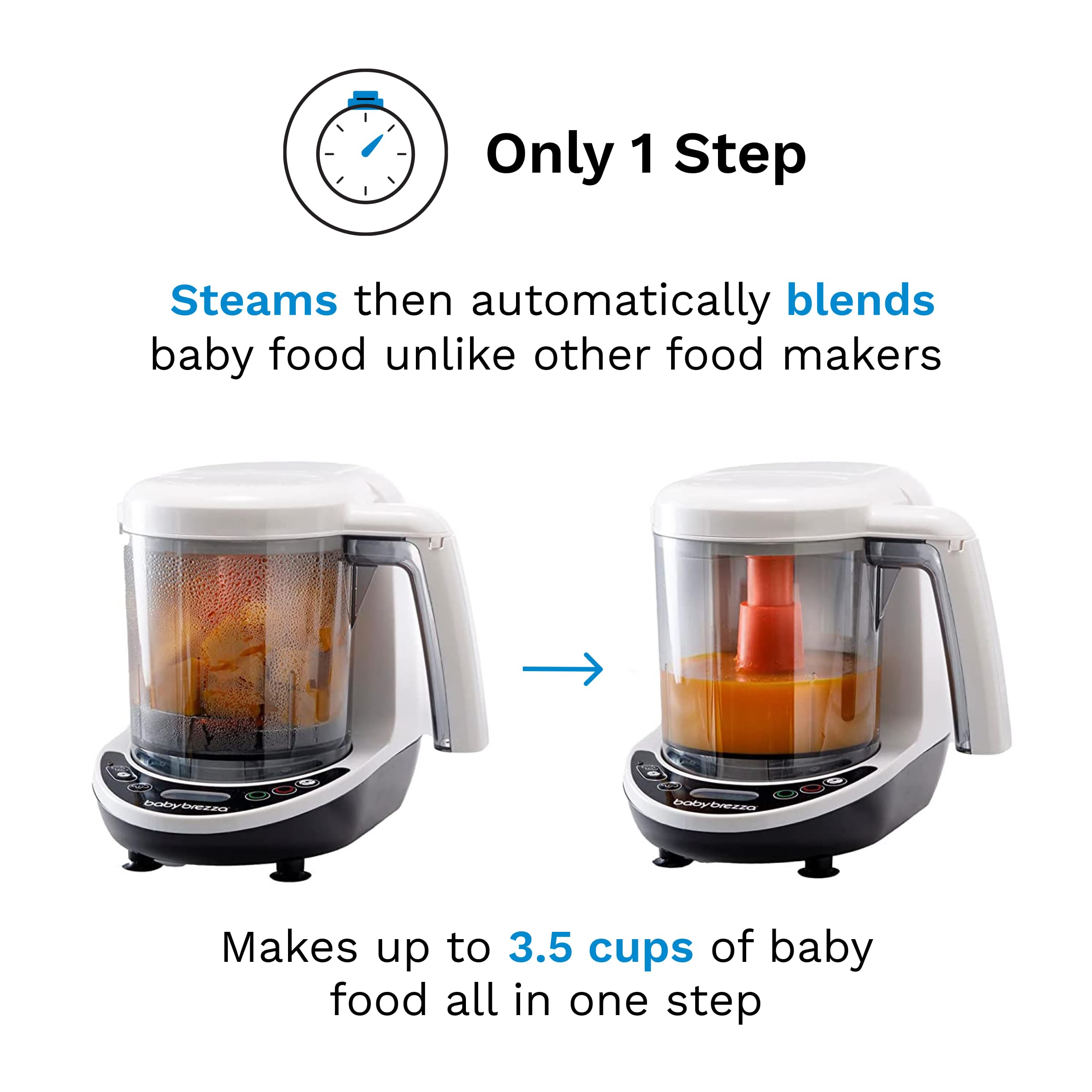 baby-brezza-one-step-baby-food-maker-deluxe-automatic-steamer-blender-with-3-pou image 2