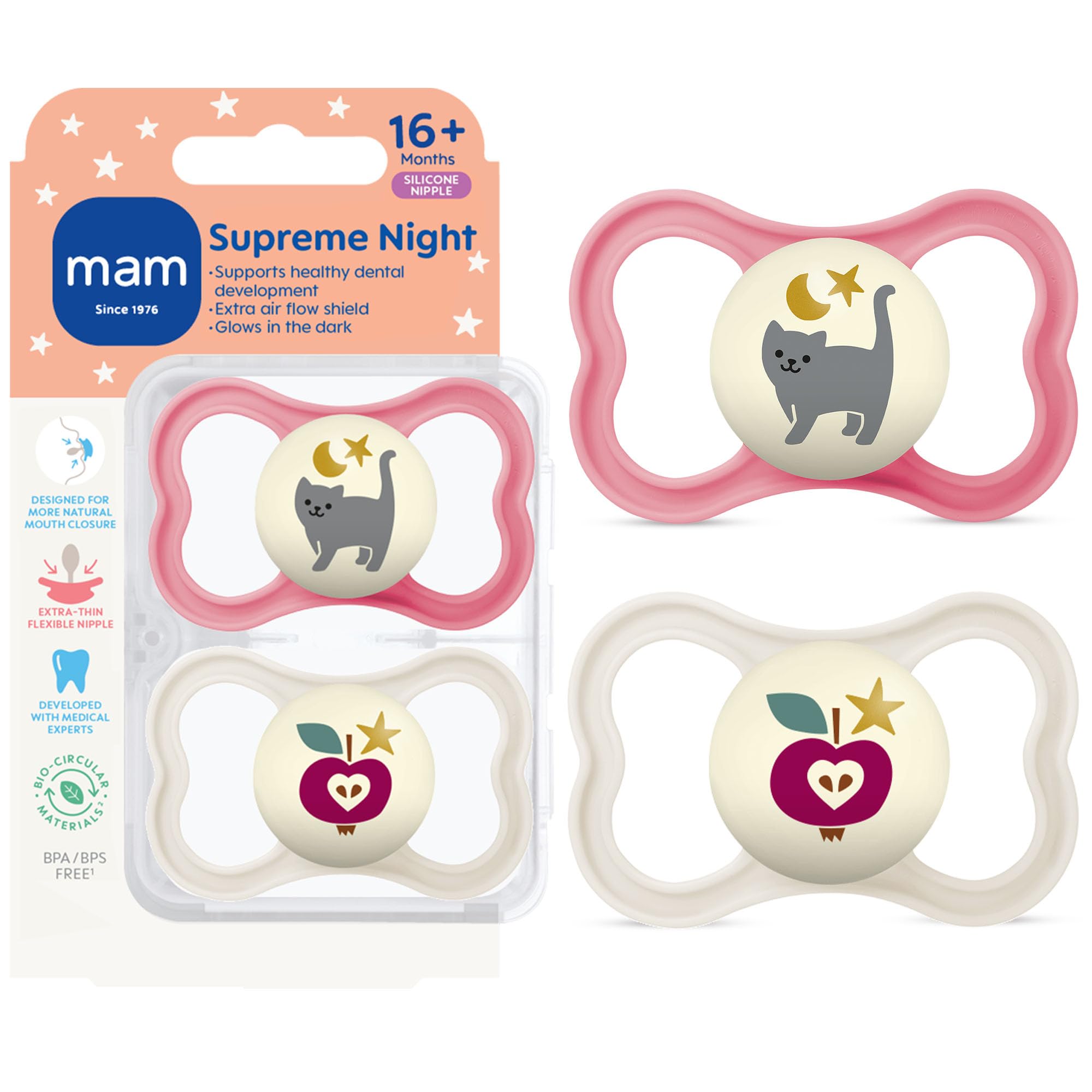 mam-supreme-baby-pacifier-16-months-2-pack-glow-in-the-dark image 7