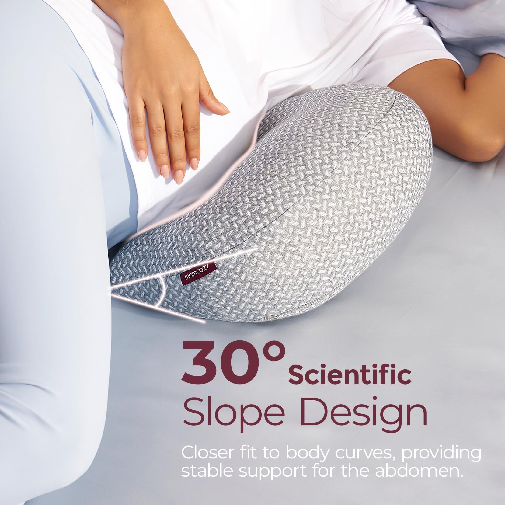 momcozy-memory-foam-portable-pregnancy-pillow-w-shaped-adjustable-maternity-wedg image 5