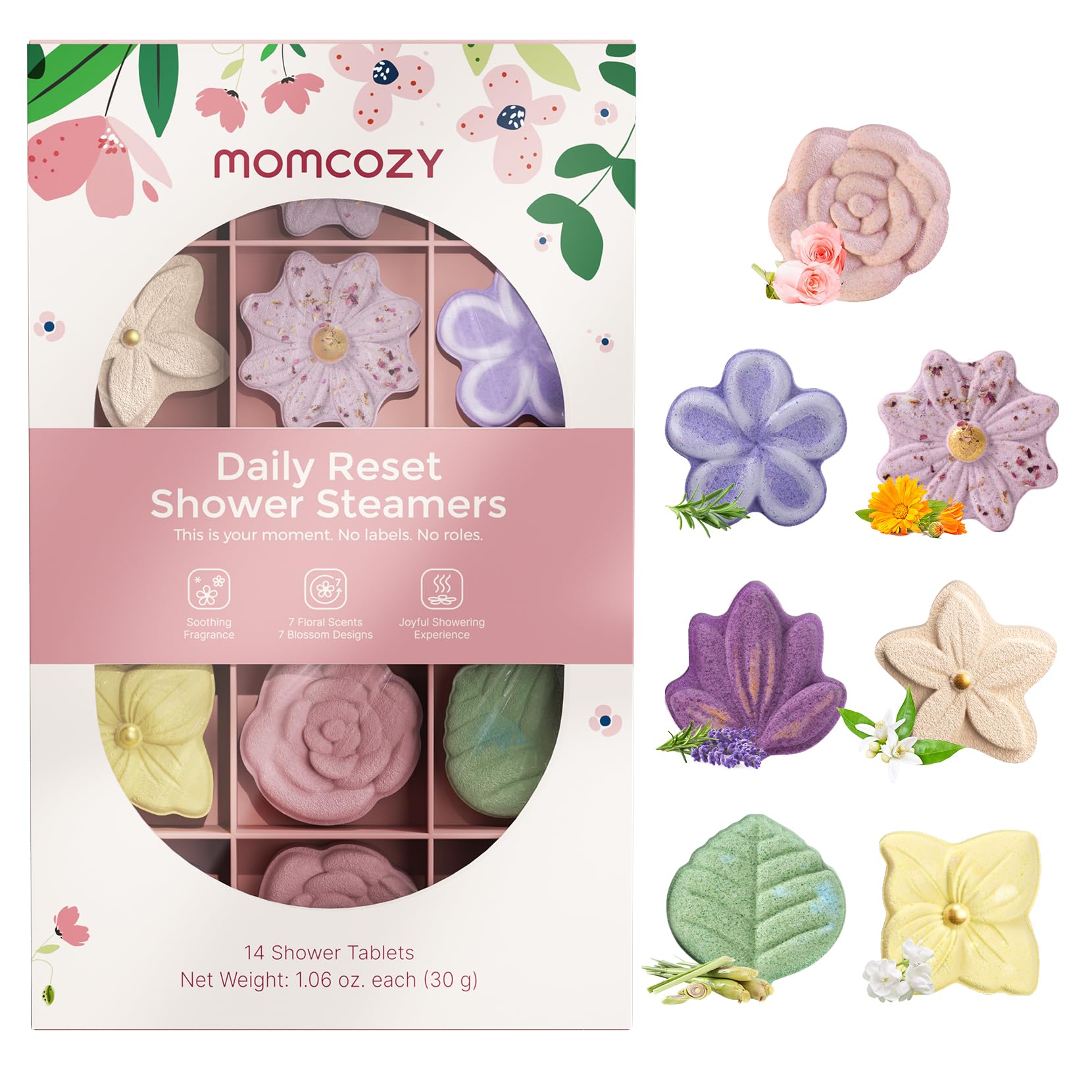 momcozy-shower-steamers-set-7-floral-eucalyptus-shapes-bundle image 2