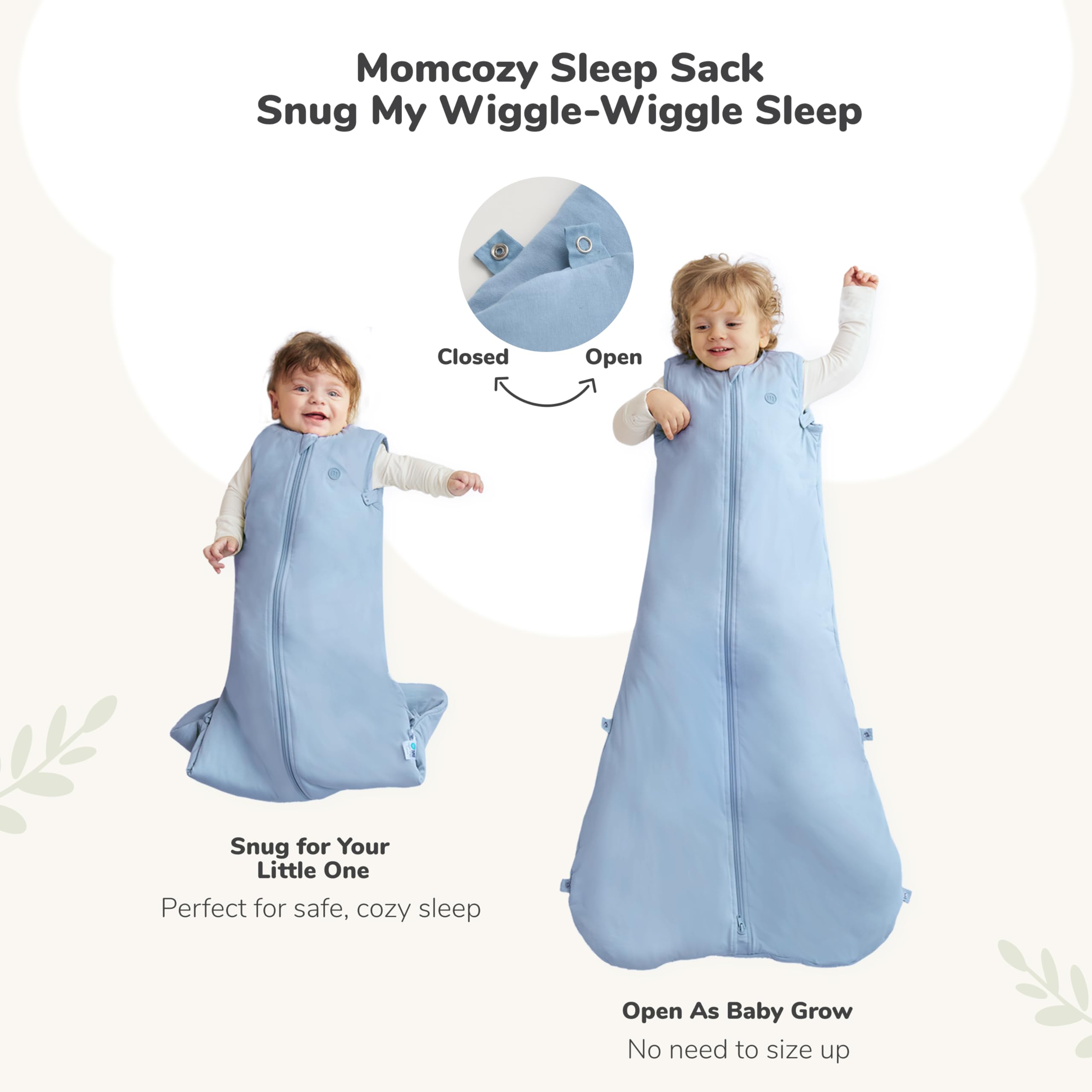 momcozy-sleep-sack-for-baby-0-6-months-1-5-tog-wearable-blanket-adjustable-snapf image 6