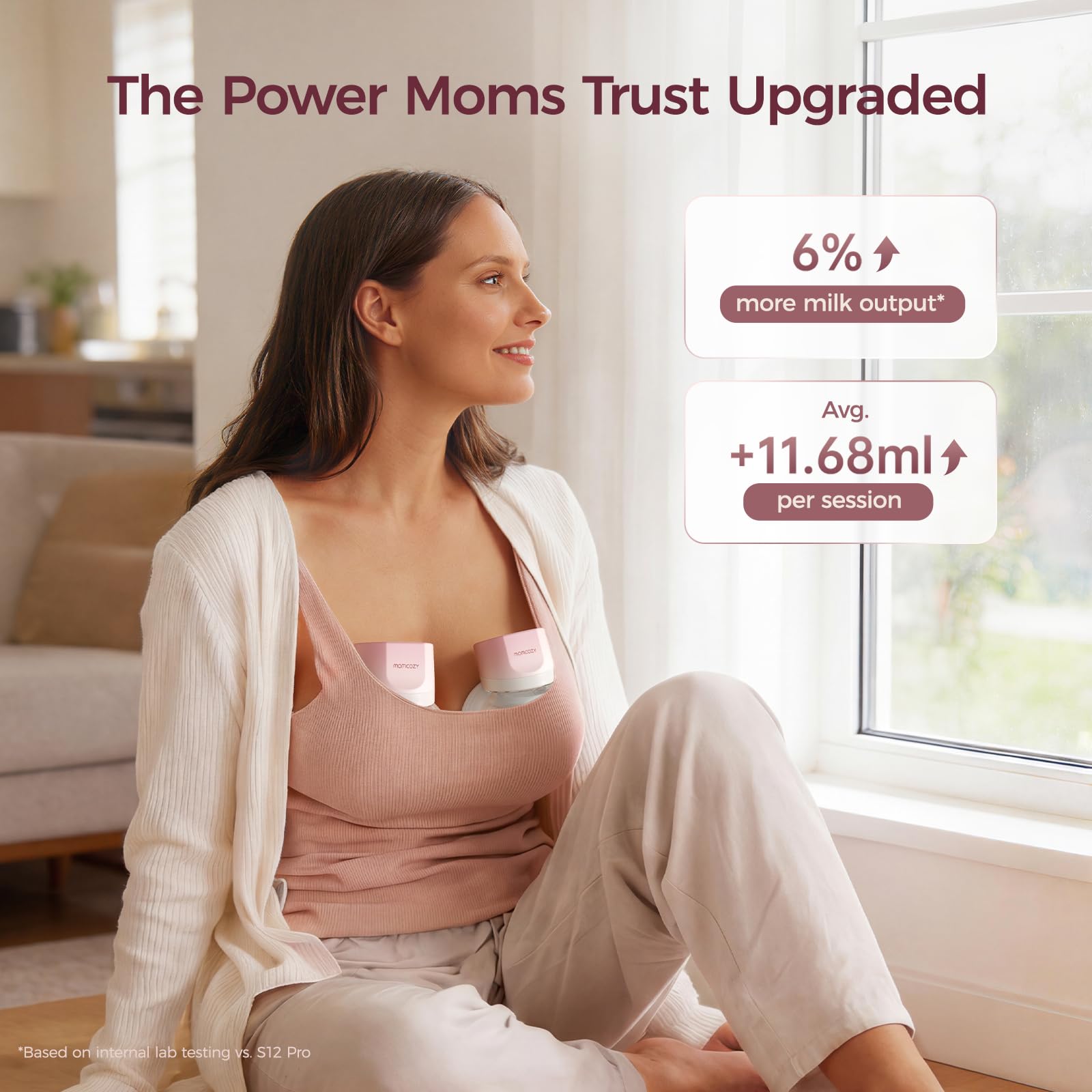 momcozy-s12-pro-quick-wearable-breast-pump-2-pack-24mm-flanges-cozy-pink image 2