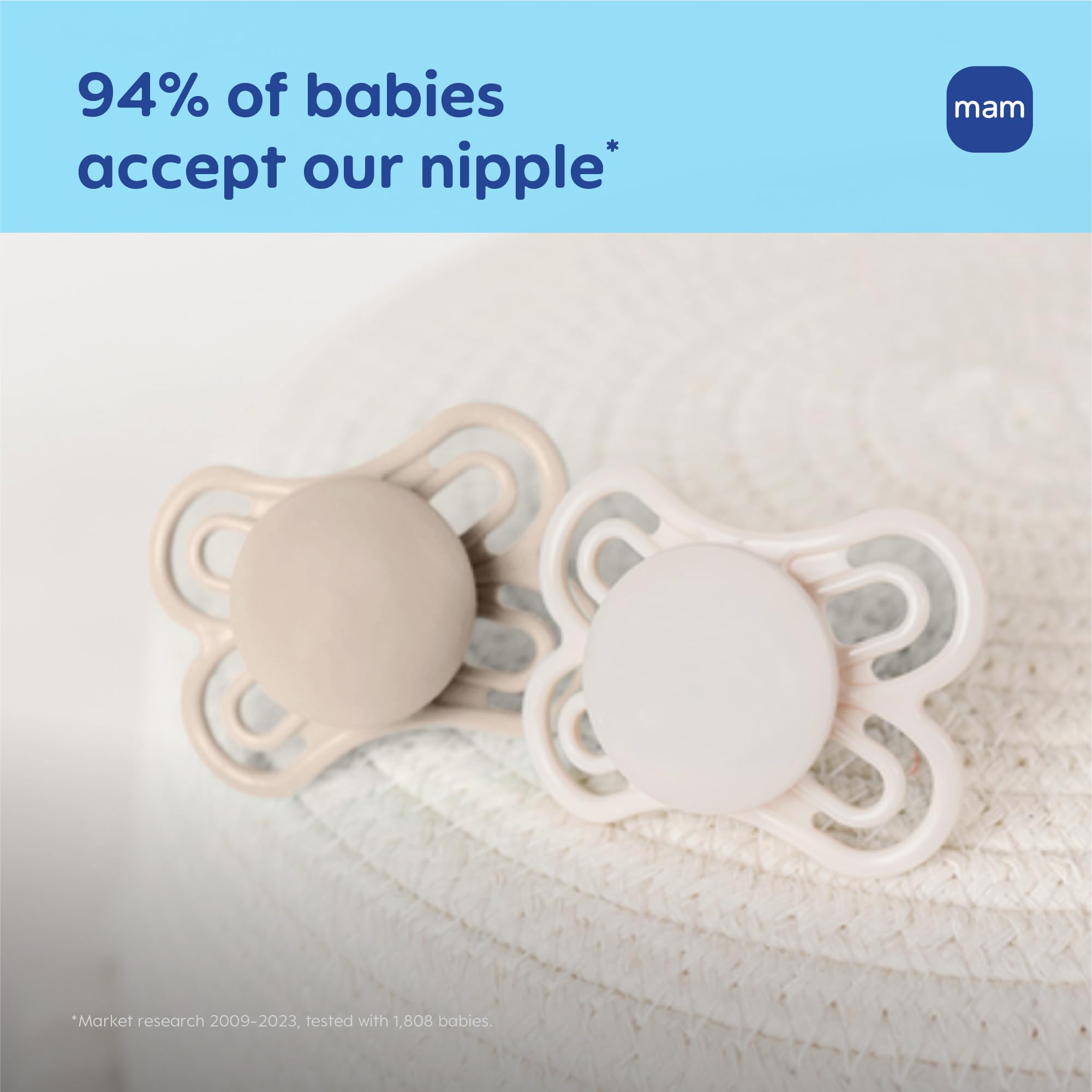 mam-perfect-baby-pacifier-0-6-months-extra-thin-nipple-2-pack-with-sterilizer-ca image 6