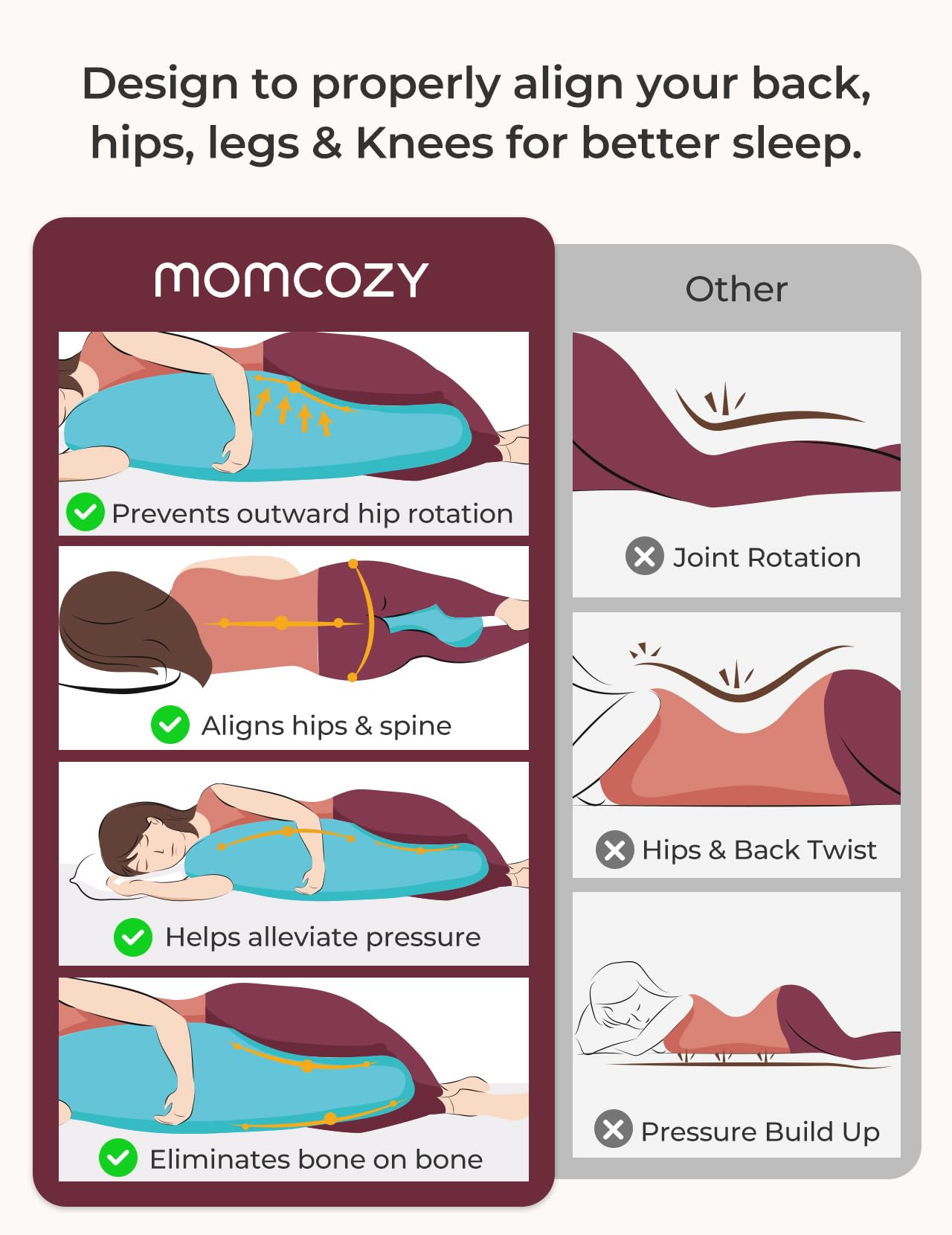 momcozy-j-shaped-maternity-body-pillow-for-side-sleeping-soft-jersey-cover-adjus image 4