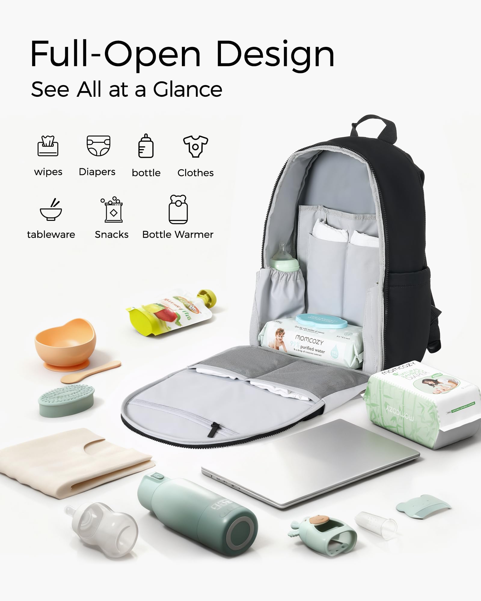momcozy-goease-diaper-bag-backpack-21l-waterproof-multi-pocket-with-changing-pad image 3