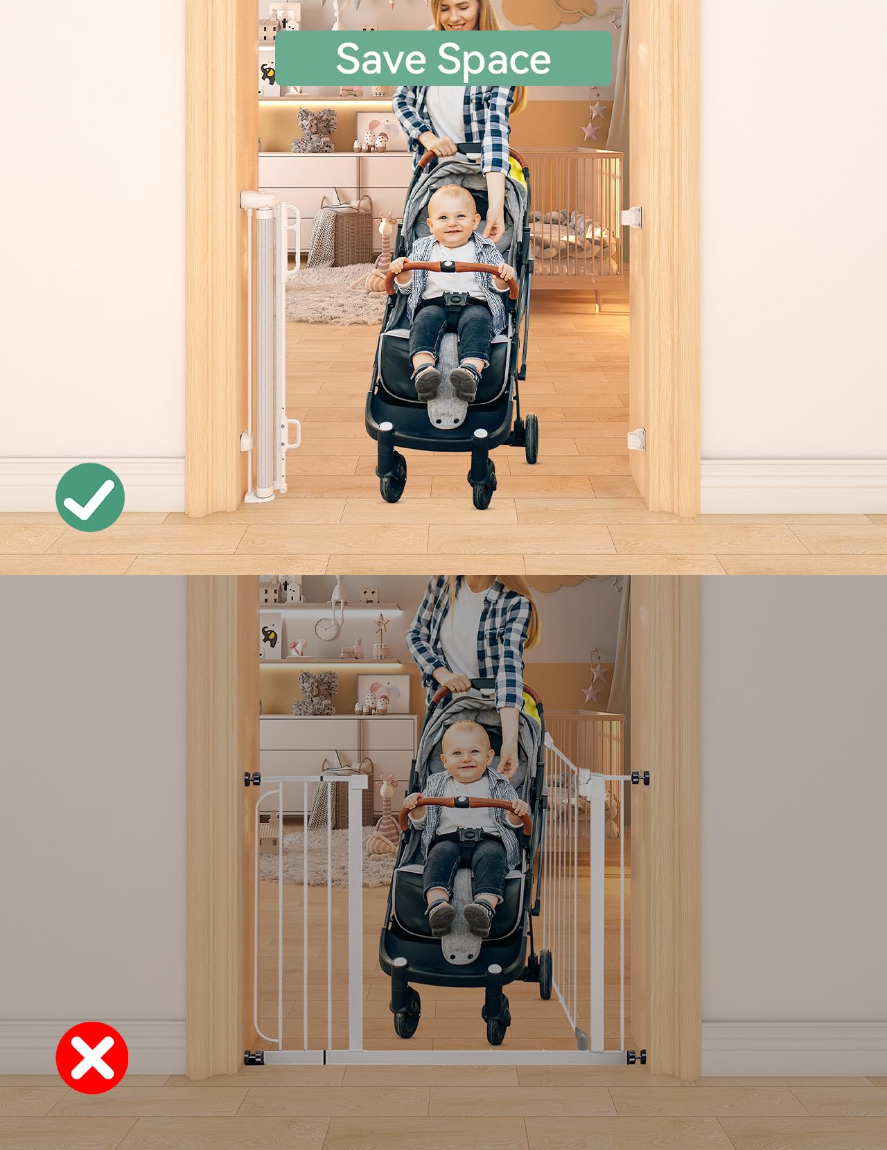 momcozy-auto-locking-retractable-mesh-baby-gate-33-tall-55-wide image 4