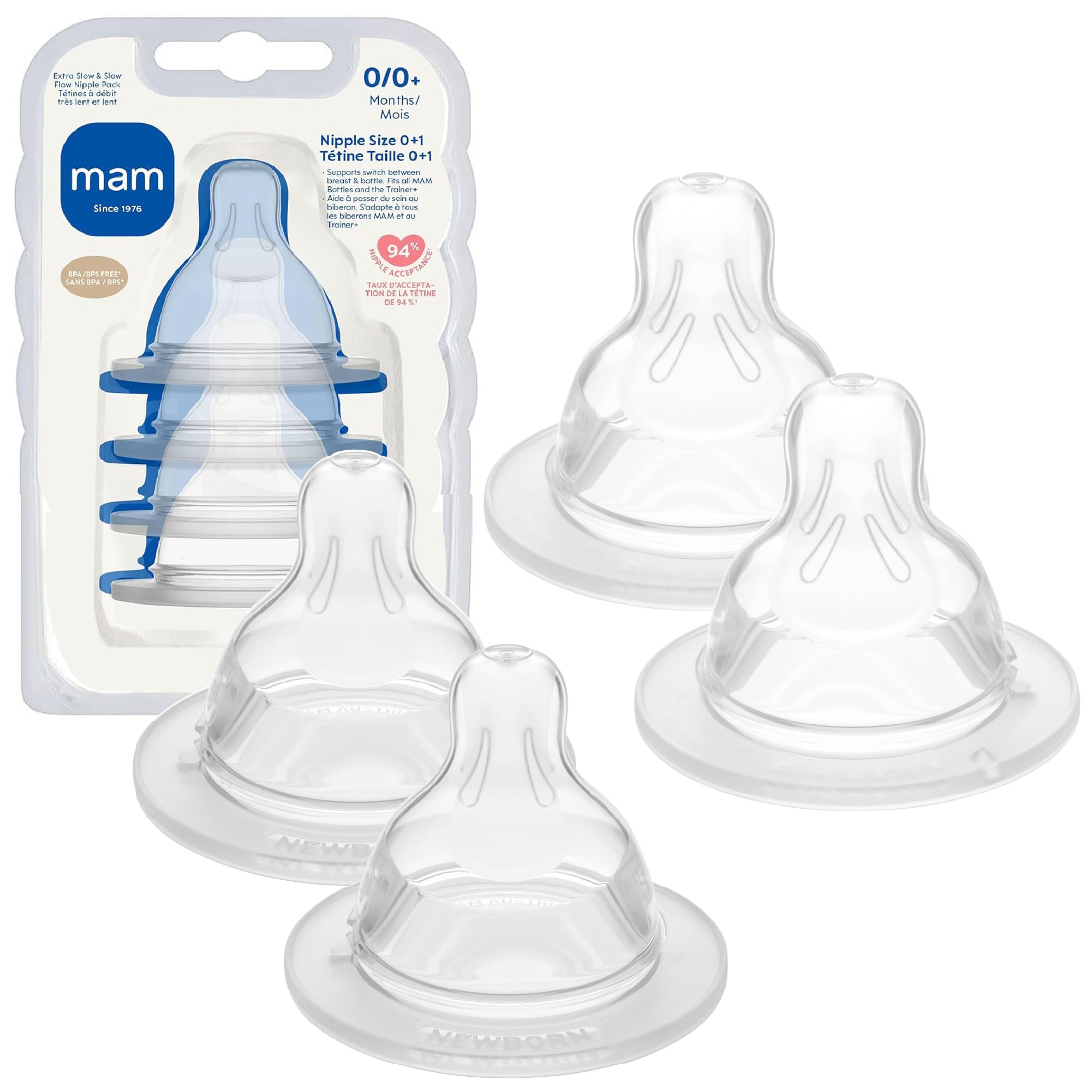 mam-anti-colic-baby-bottle-nipples-mixed-flow-4-pack-extra-slow-size-0-slow-size image 1