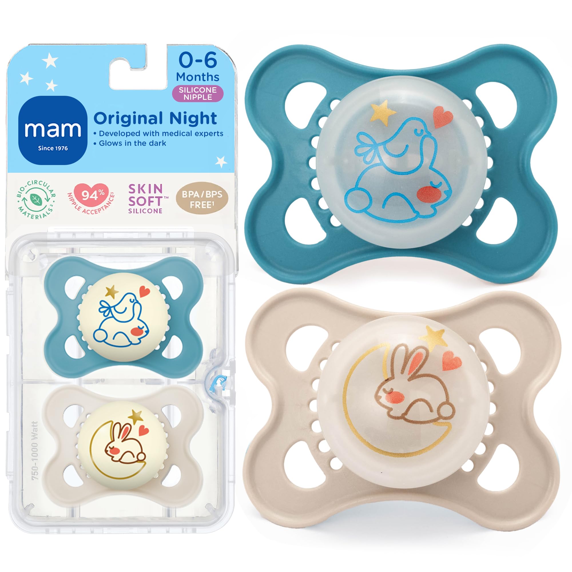 mam-original-baby-pacifiers-0-6-months-glows-in-the-dark-4-pack image 7