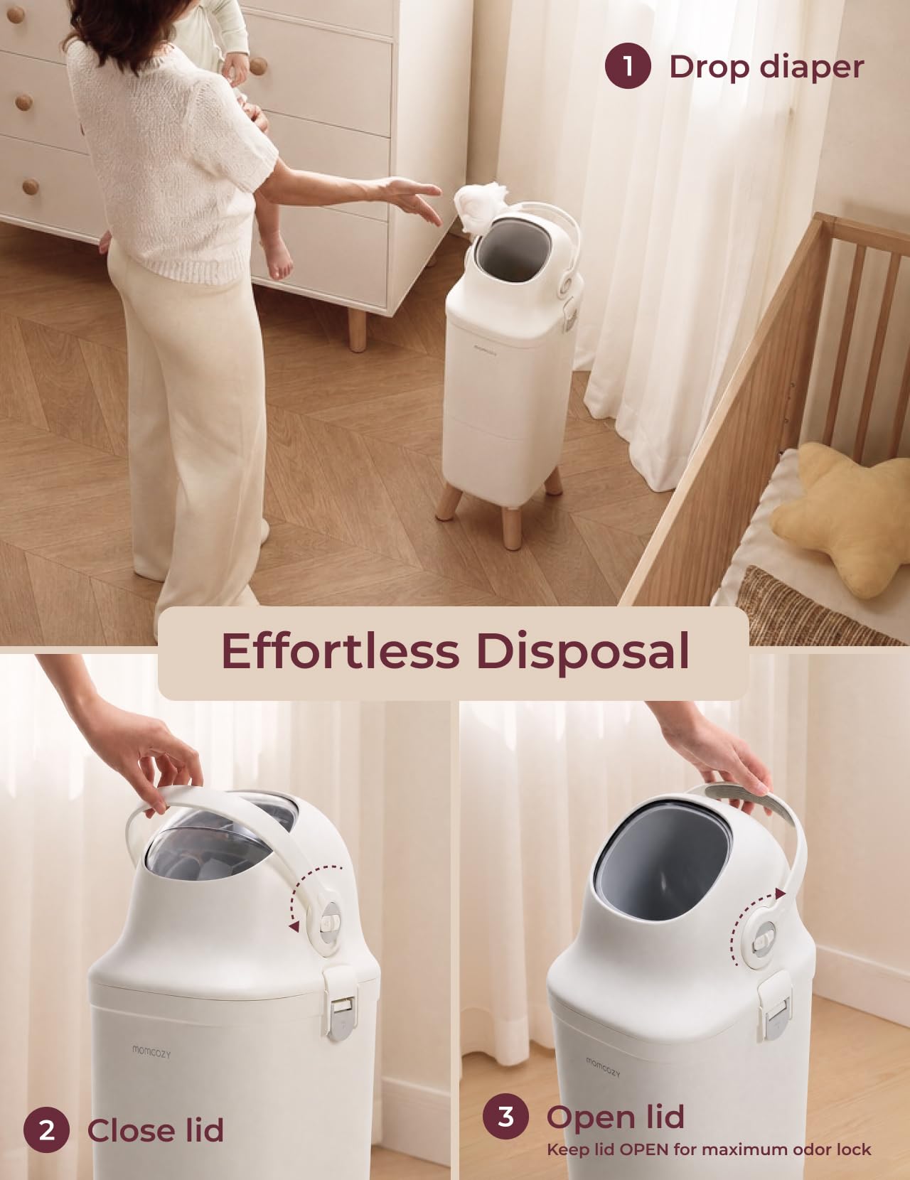 momcozy-diaper-pail-with-triple-seal-odor-control-wide-opening-ergonomic-height- image 5