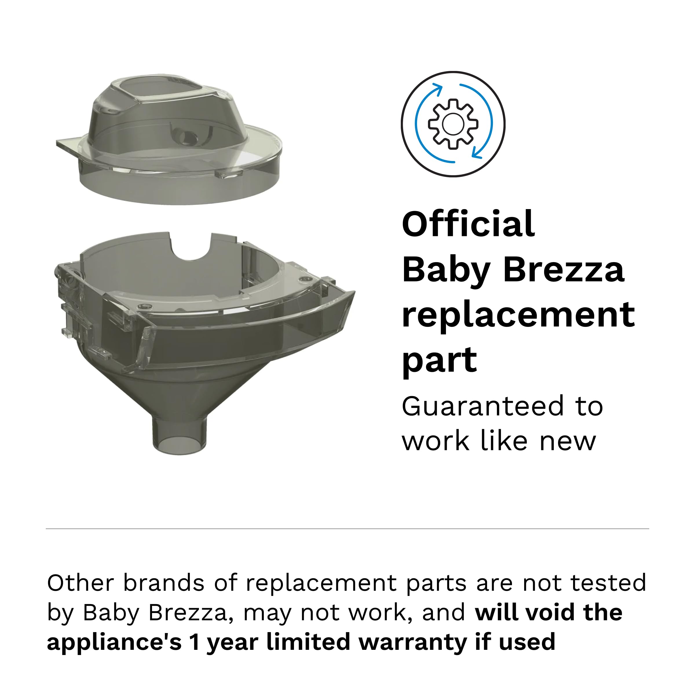 baby-brezza-formula-pro-mini-replacement-funnel-cover-official-part-grey image 4
