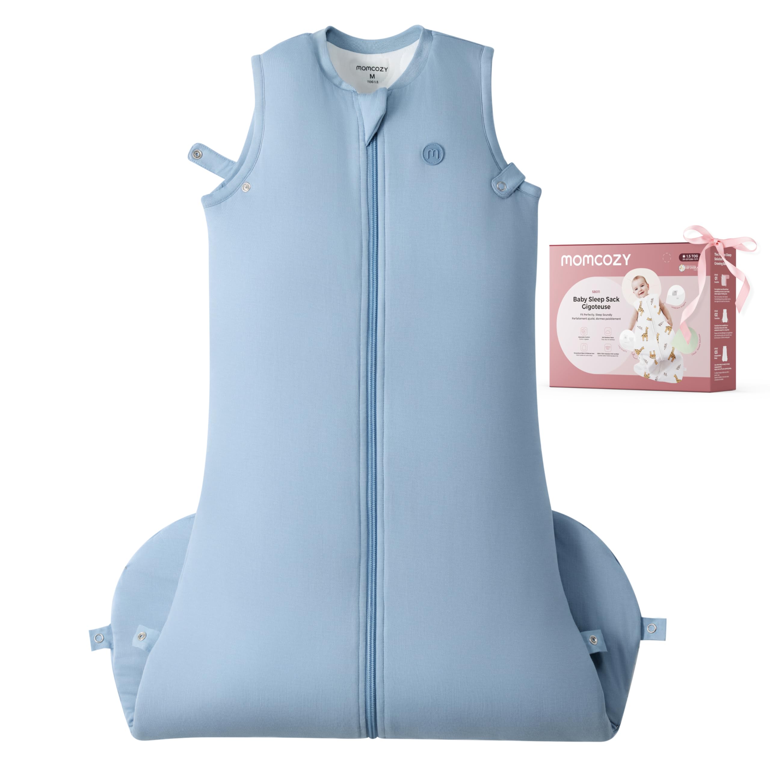 momcozy-sleep-sack-for-baby-0-6-months-1-5-tog-wearable-blanket-adjustable-snapf image 1