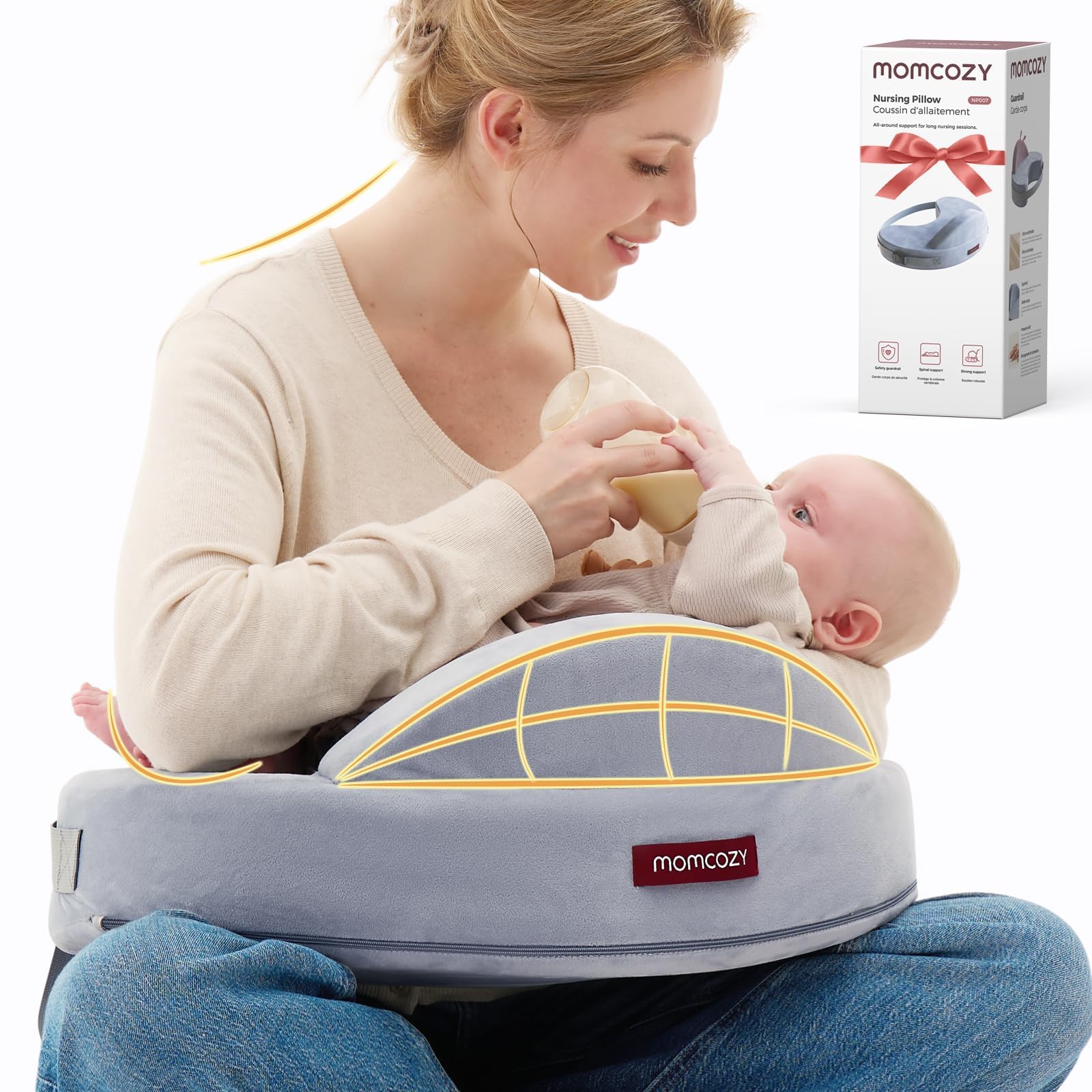 momcozy-innovative-safety-guard-nursing-pillow-firm-springy-memory-foam-stable-e image 1