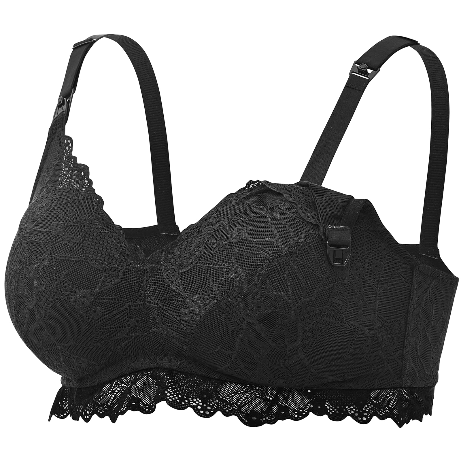 momcozy-lace-nursing-bra-wirefree-padded-v-neck-maternity-bra image 1
