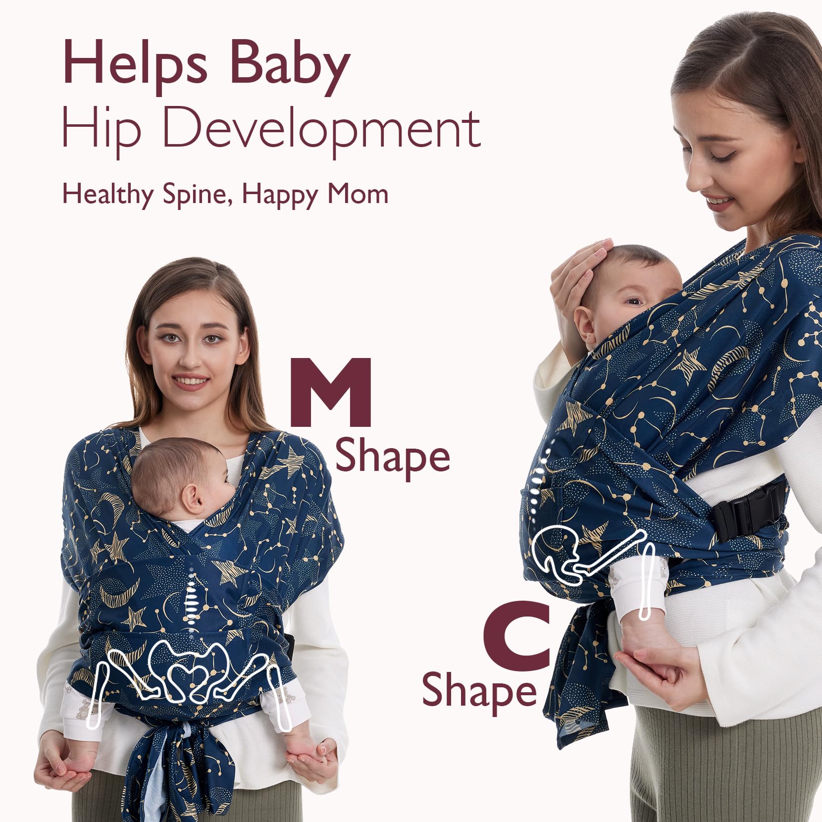 momcozy-baby-wrap-carrier-skin-friendly-fabric-easy-to-wear-adjustable-buckle-st image 4