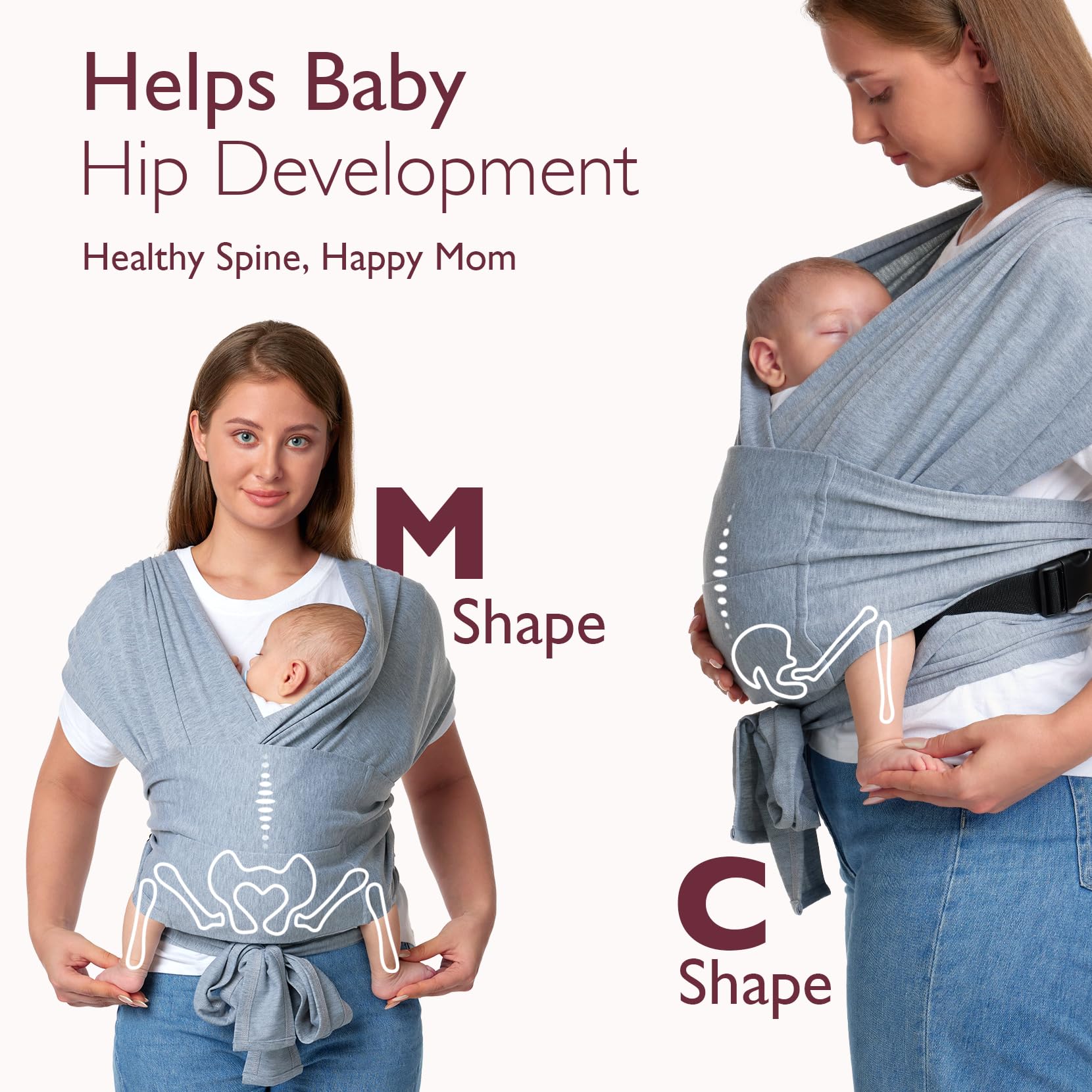momcozy-baby-wrap-carrier-skin-friendly-fabric-adjustable-buckle-hands-free-for- image 6